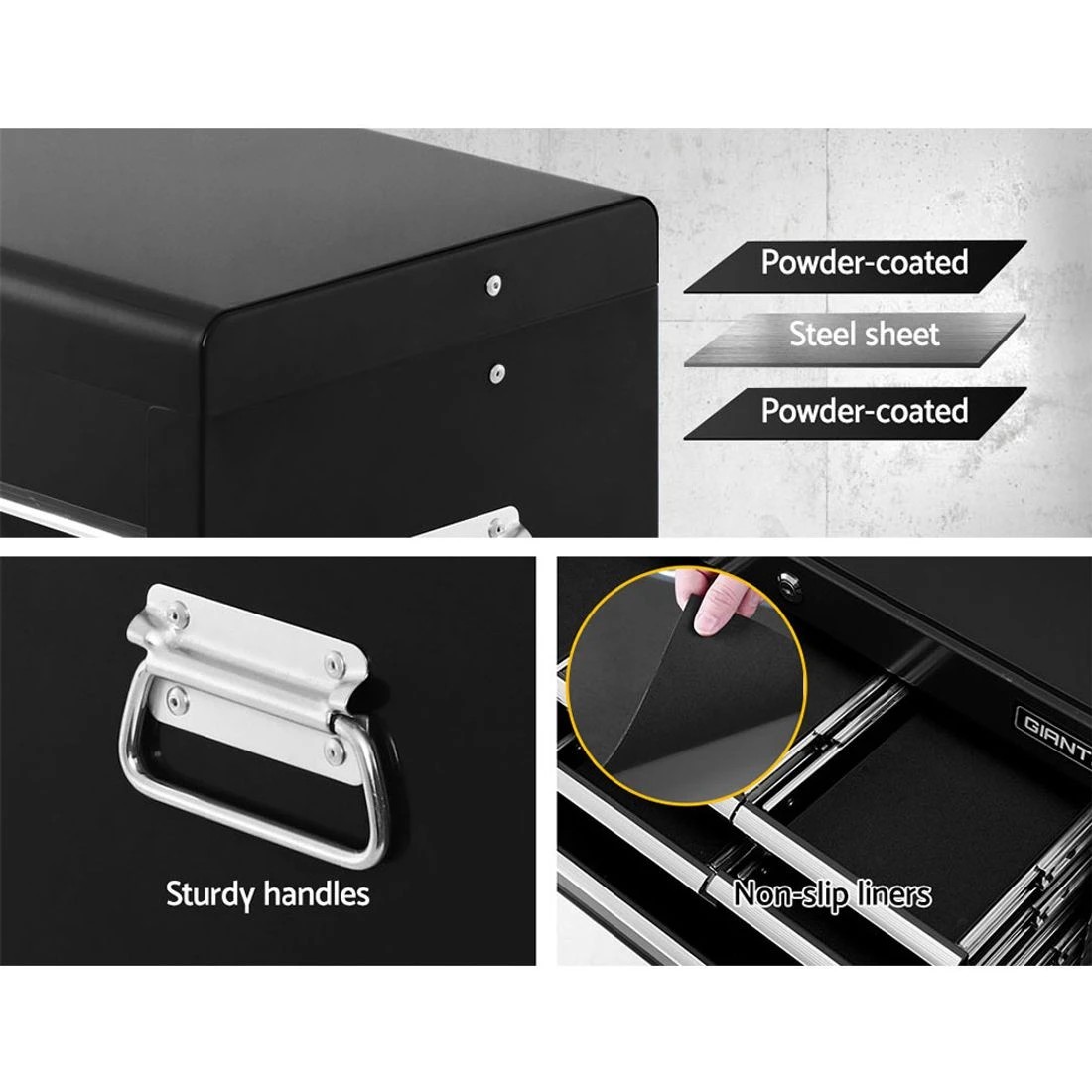 3 Giantz 10 Drawer Tool Box Cabinet Chest Toolbox Storage Garage Organiser - Black, 3 of 7