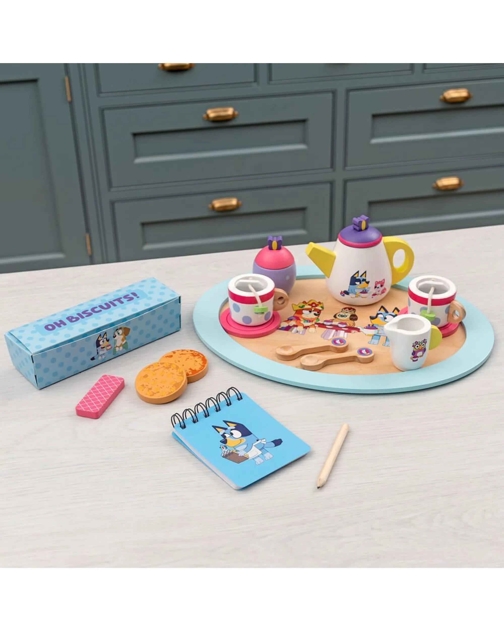 4 Blue Wooden Tea Party Set, 4 of 4