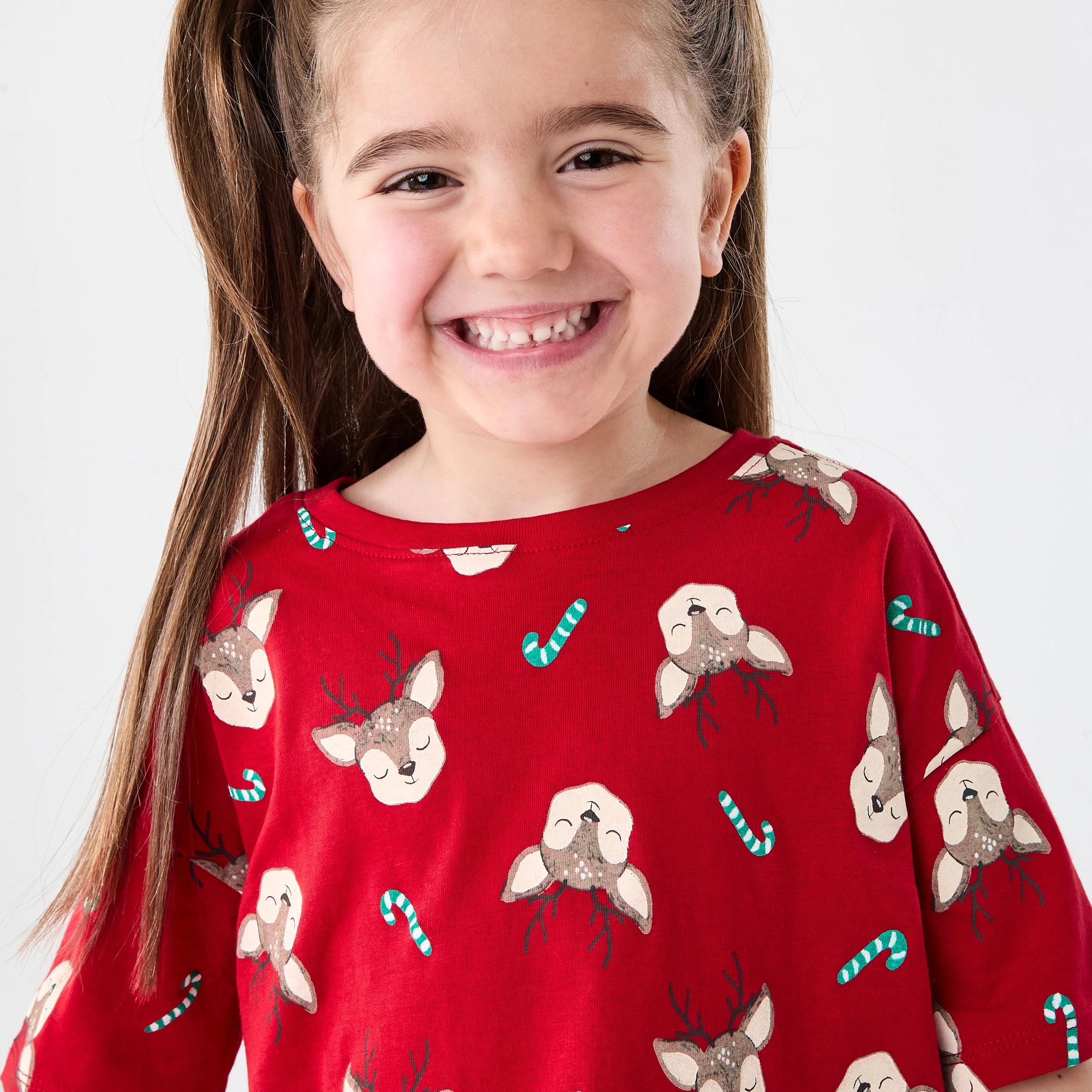 3 Christmas Knit Pyjama Set RED DEER, 3 of 7