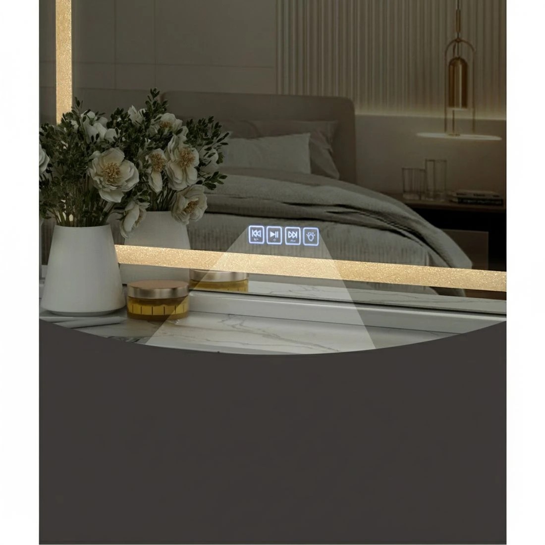 4 Embellir tooth Makeup Mirror 80x58cm Hollywood Vanity with LED Light Crystal - Multi, 4 of 5