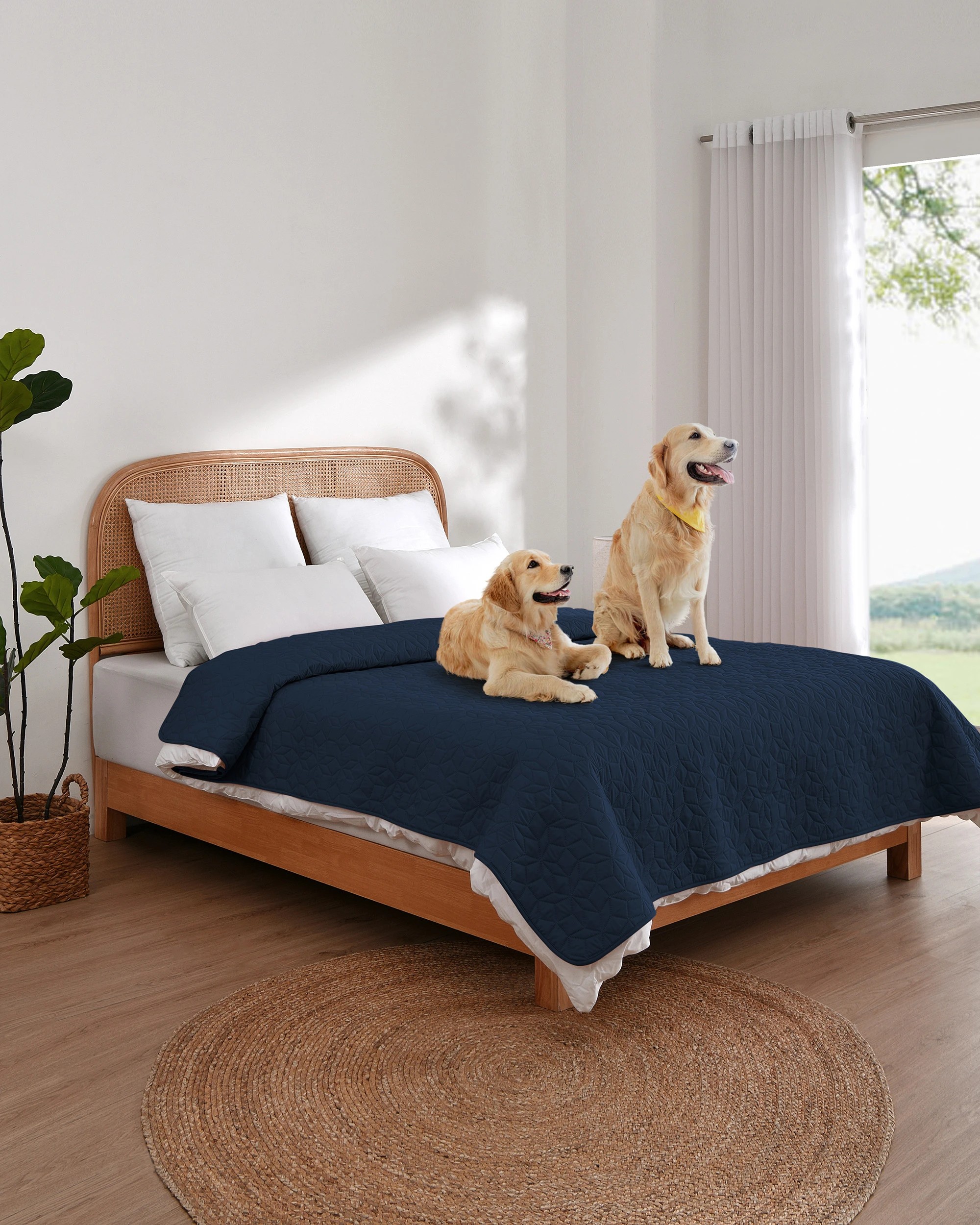 1 Charlie's Sofur Waterproof Dog Bed Cover Protector 208x305cm - King/Super King Bed - Midnight Blue, 1 of 10