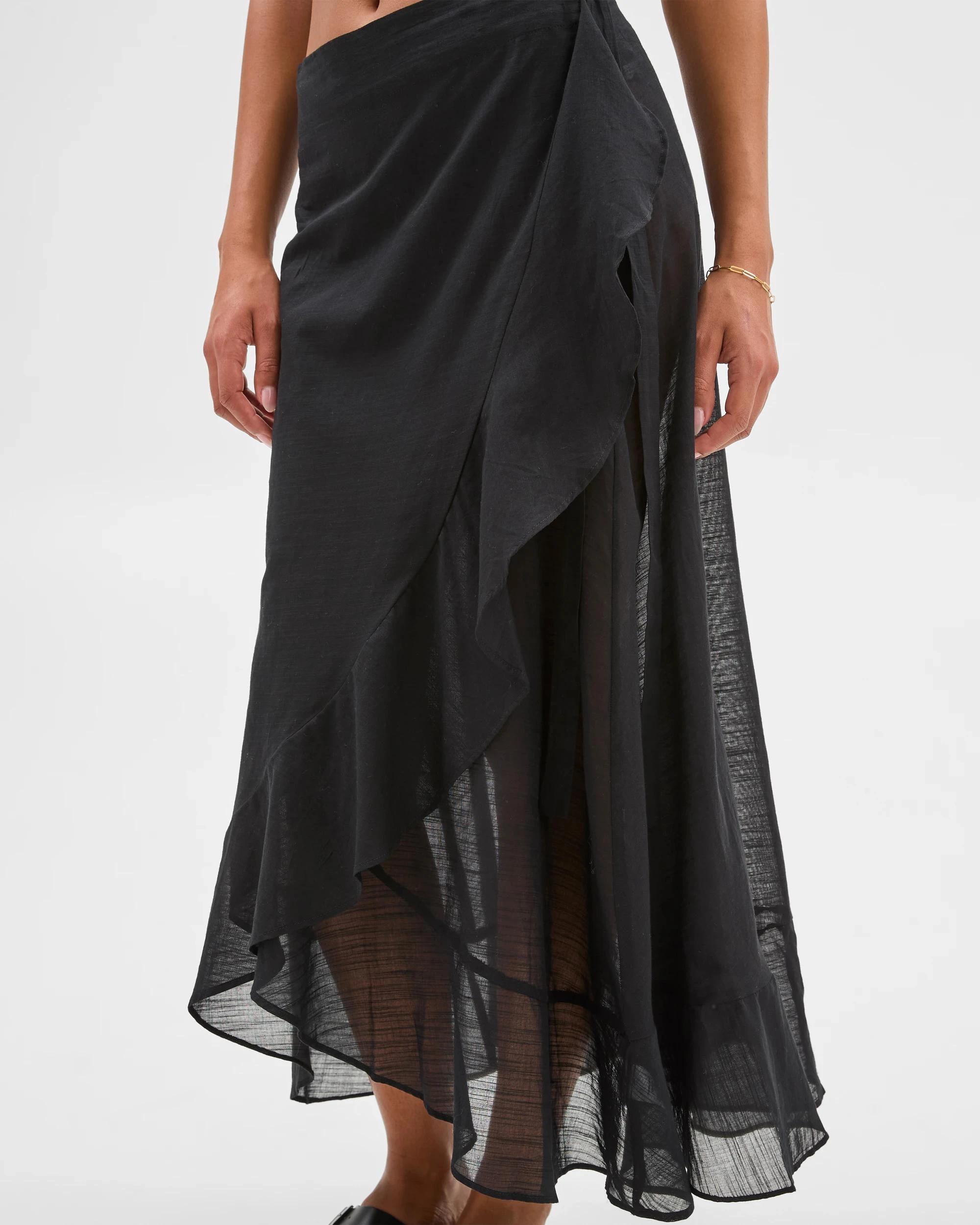 4 Target Resort Tie Wrap Skirt BLACK, 4 of 6