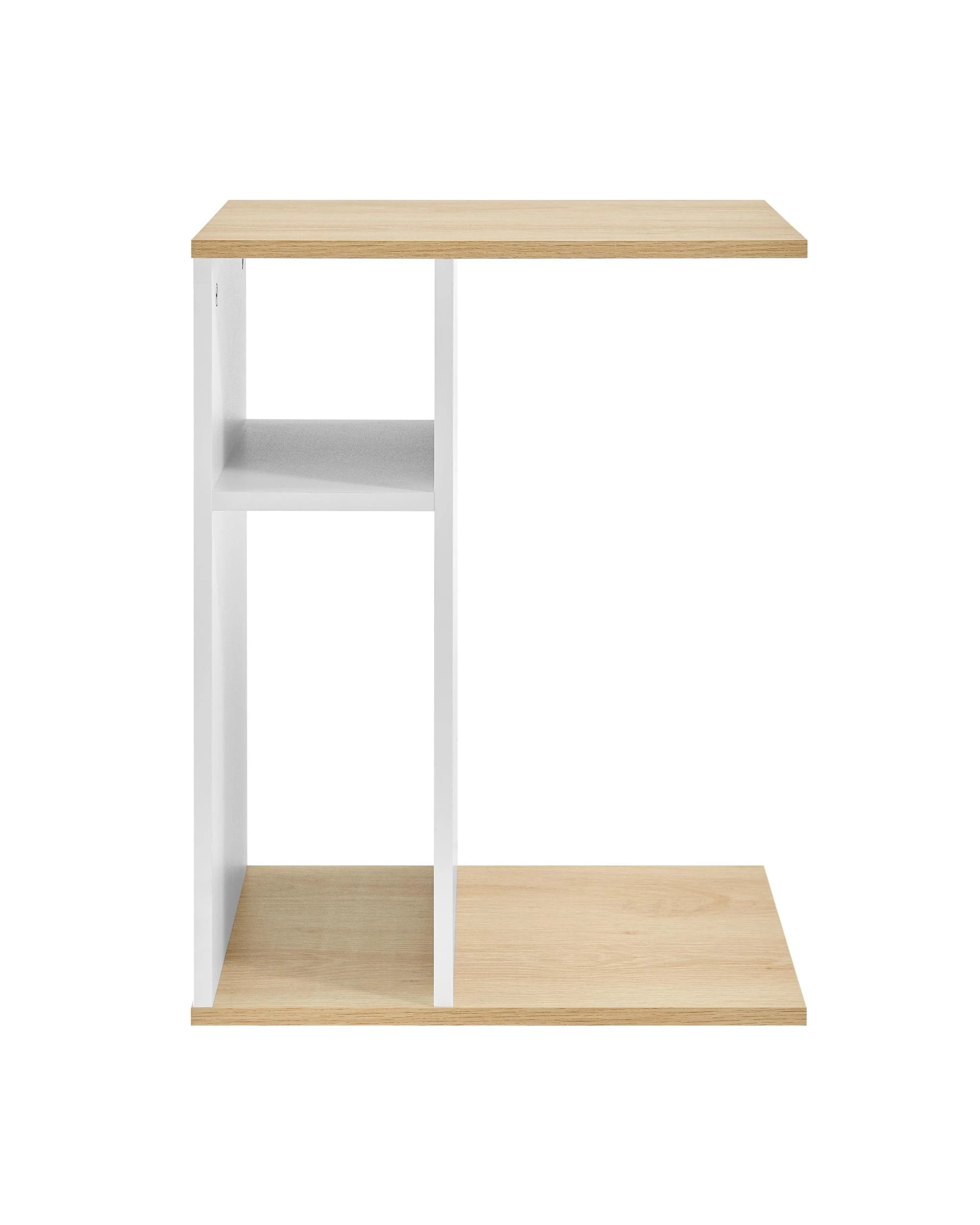 4 Kodu C Table Side Table with Storage Shelf Oak Look - White, 4 of 8