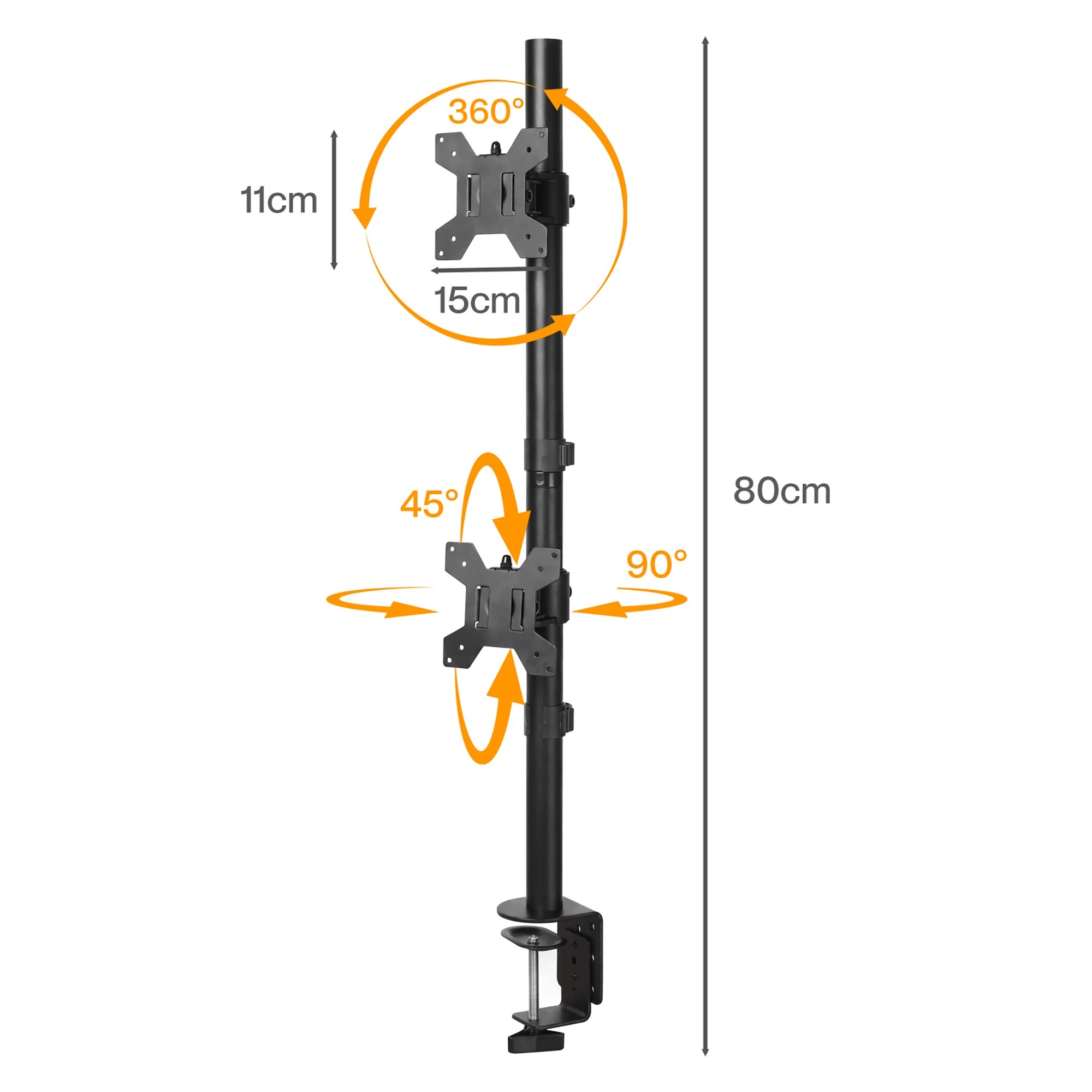 3 Levede Dual Monitor Arm Adjustable Stand Mount For 13-34 Inch Office Black, 3 of 8