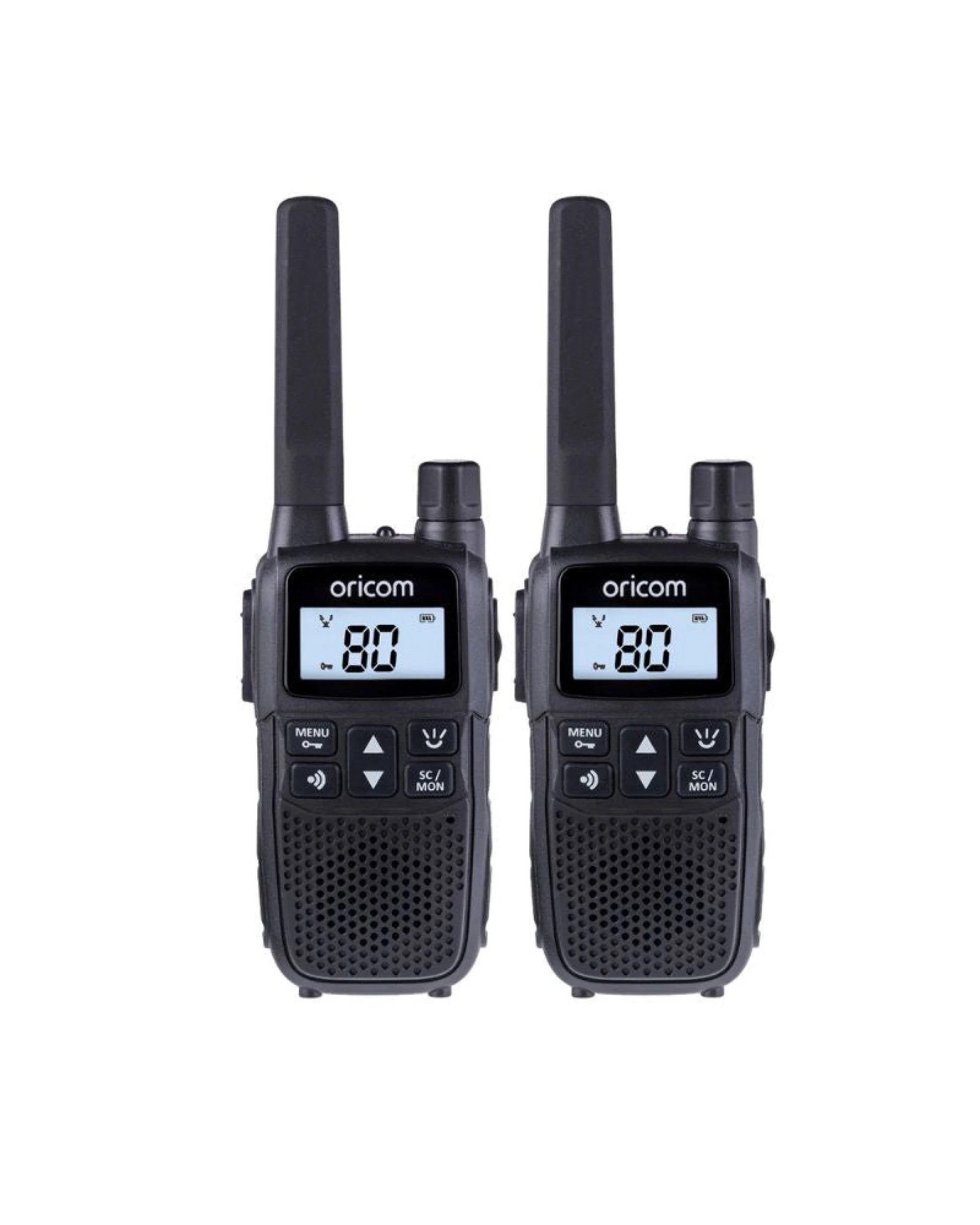 1 Oricom UHF2200 2 Watt Handheld UHF CB Radio Twin Pack - Black, 1 of 4
