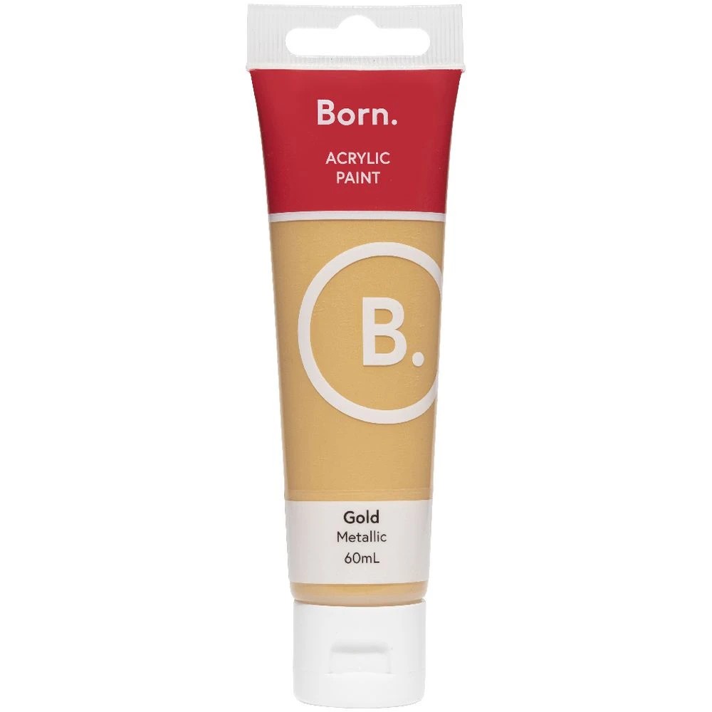 2 Born Acrylic Paint 60mL Metallic Gold, 2 of 3