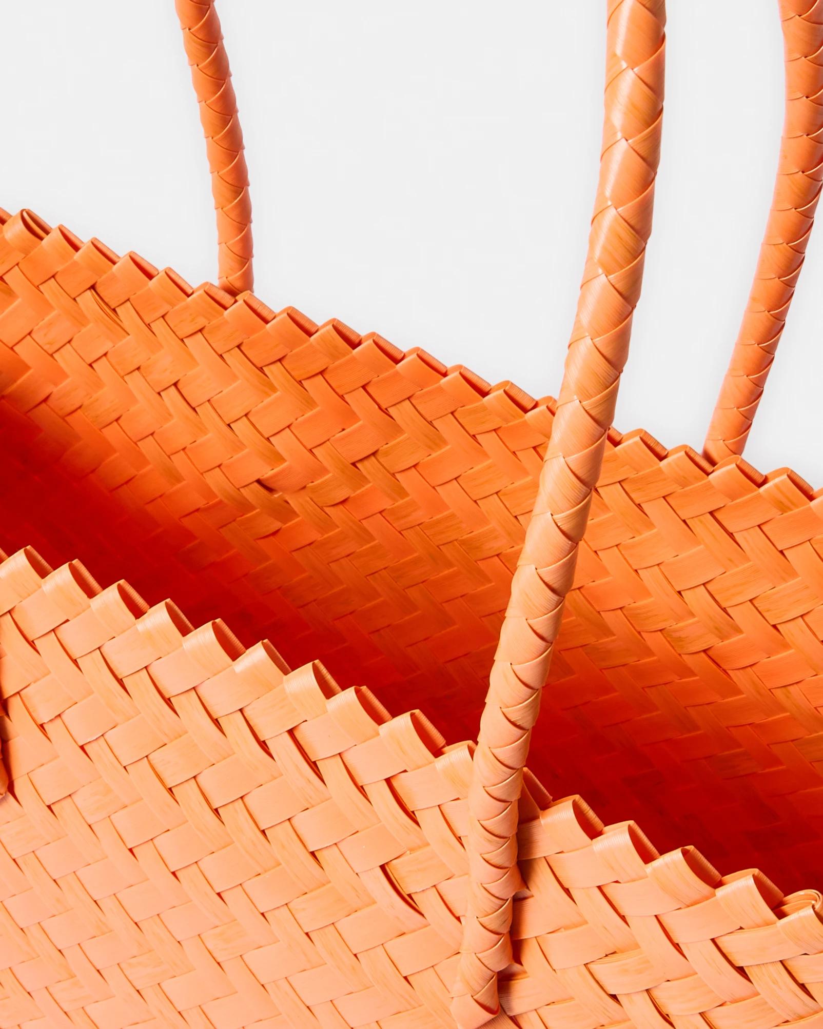 4 Basket Weave Tote Bag Orange, 4 of 5