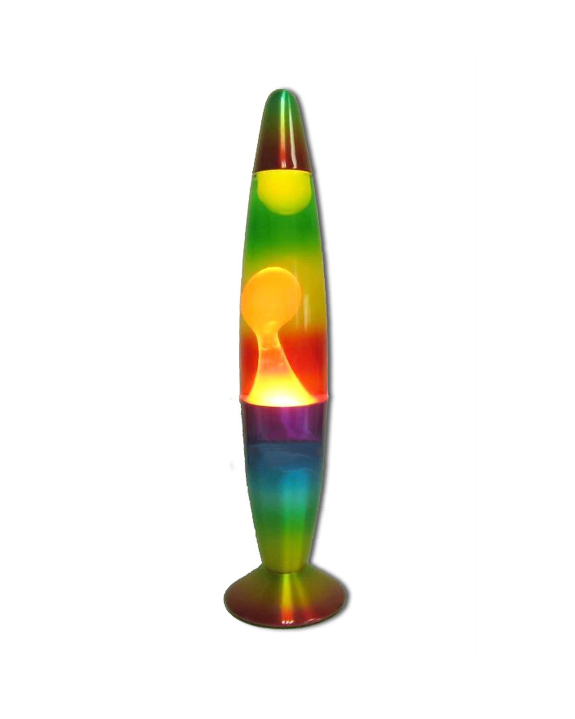 2 Rainbow Novelty Liquid Lava Lamp Wax Retro Night Light Up Home Decor Set 42cm
 - Multi, 2 of 3