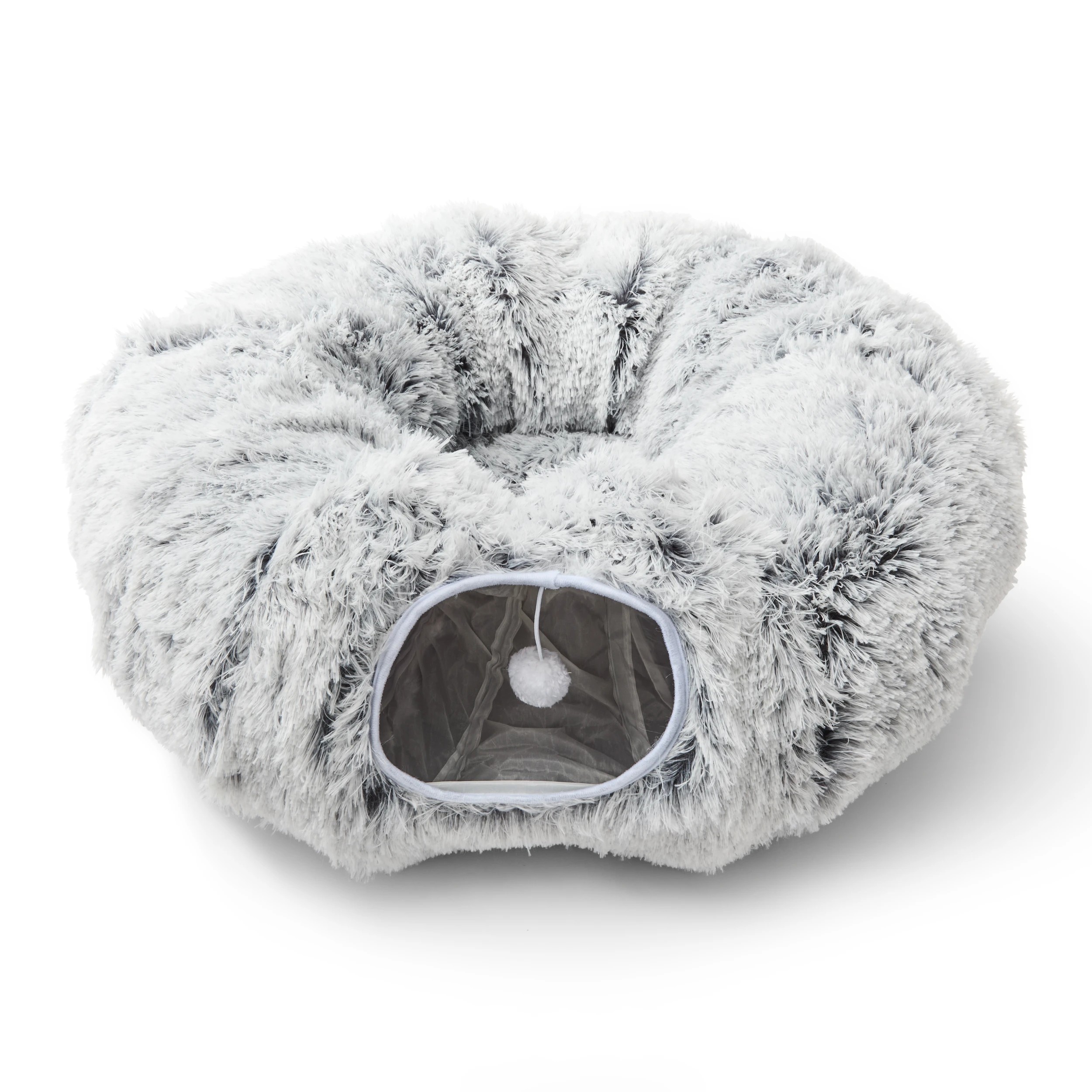2 Round Fluffy Cat Tunnel Bed, 2 of 10