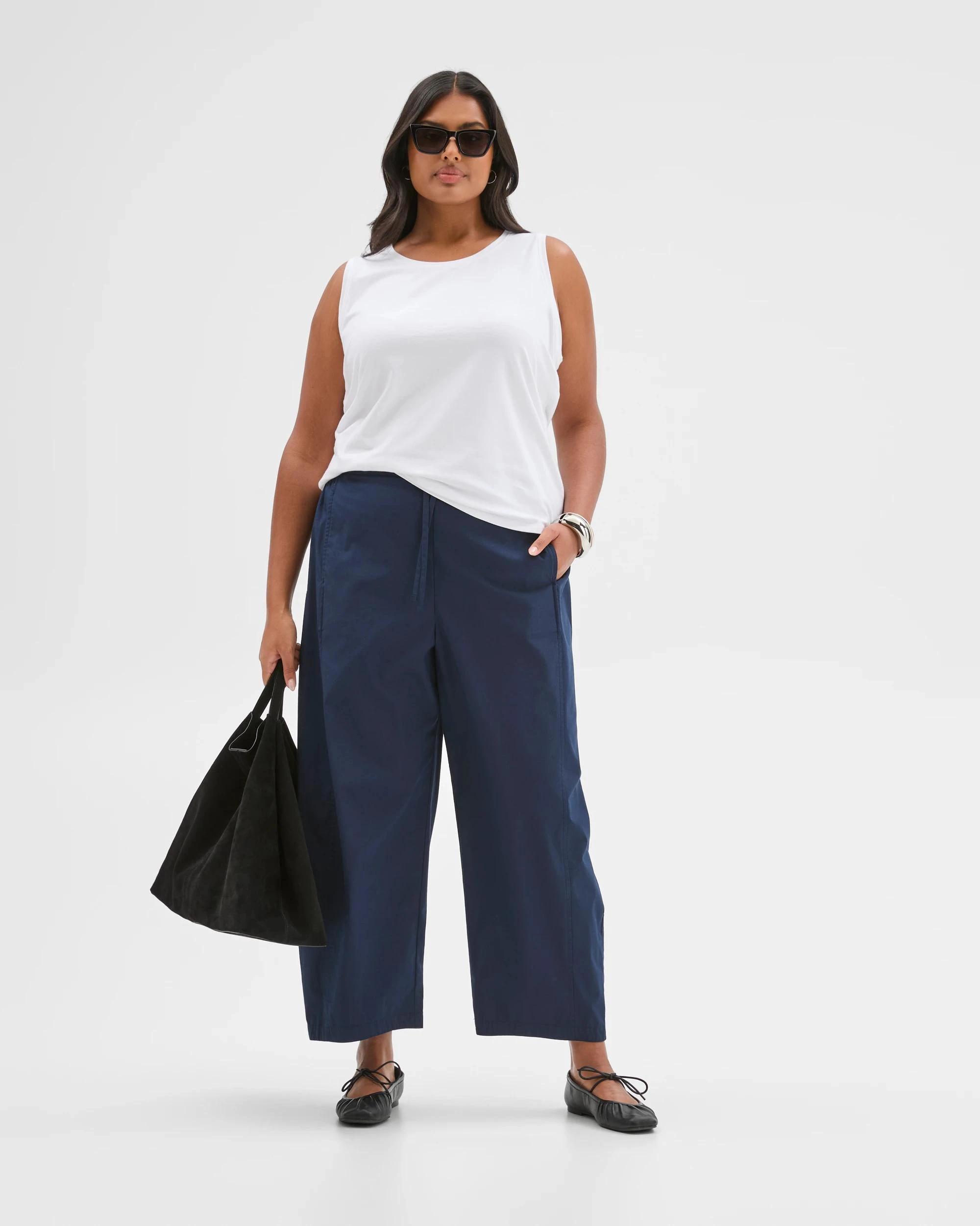 1 Target Curve Plus Size Australian Cotton Blend Sleeveless Tank WHITE, 1 of 10