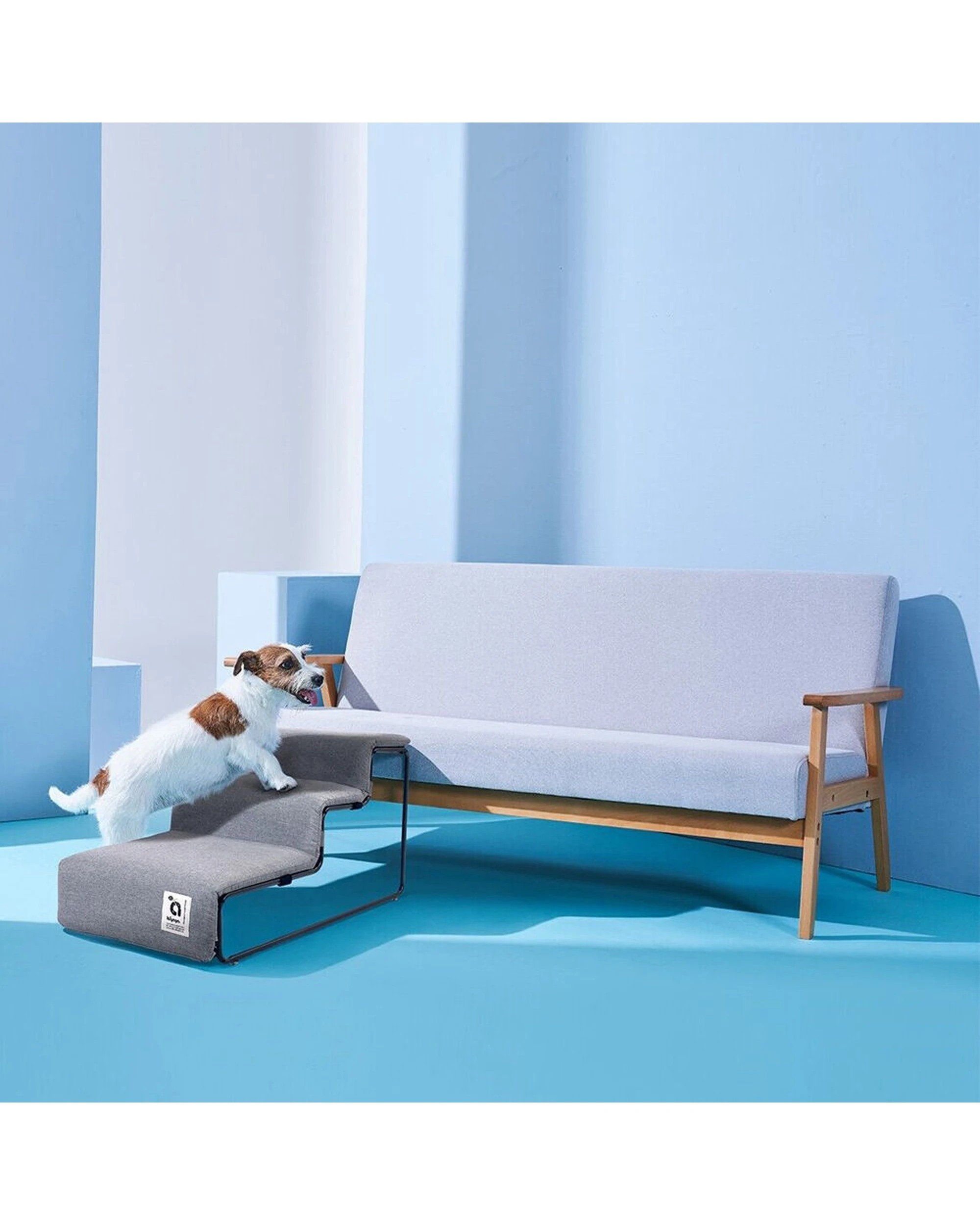 6 Ibiyaya Everest Pet Stairs Collapsible Non-Slip Removable Washable Cover 20kg - Grey, 6 of 6