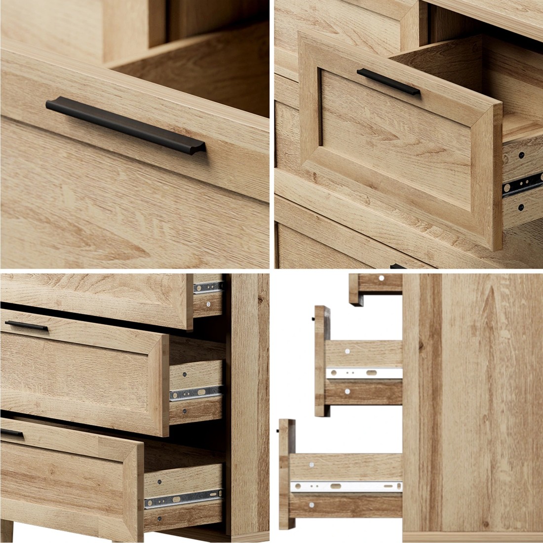 4 Oikiture 5 Chest Of Drawers Dresser Chest Storage Cabinet Tallboy
 - Natural, 4 of 10