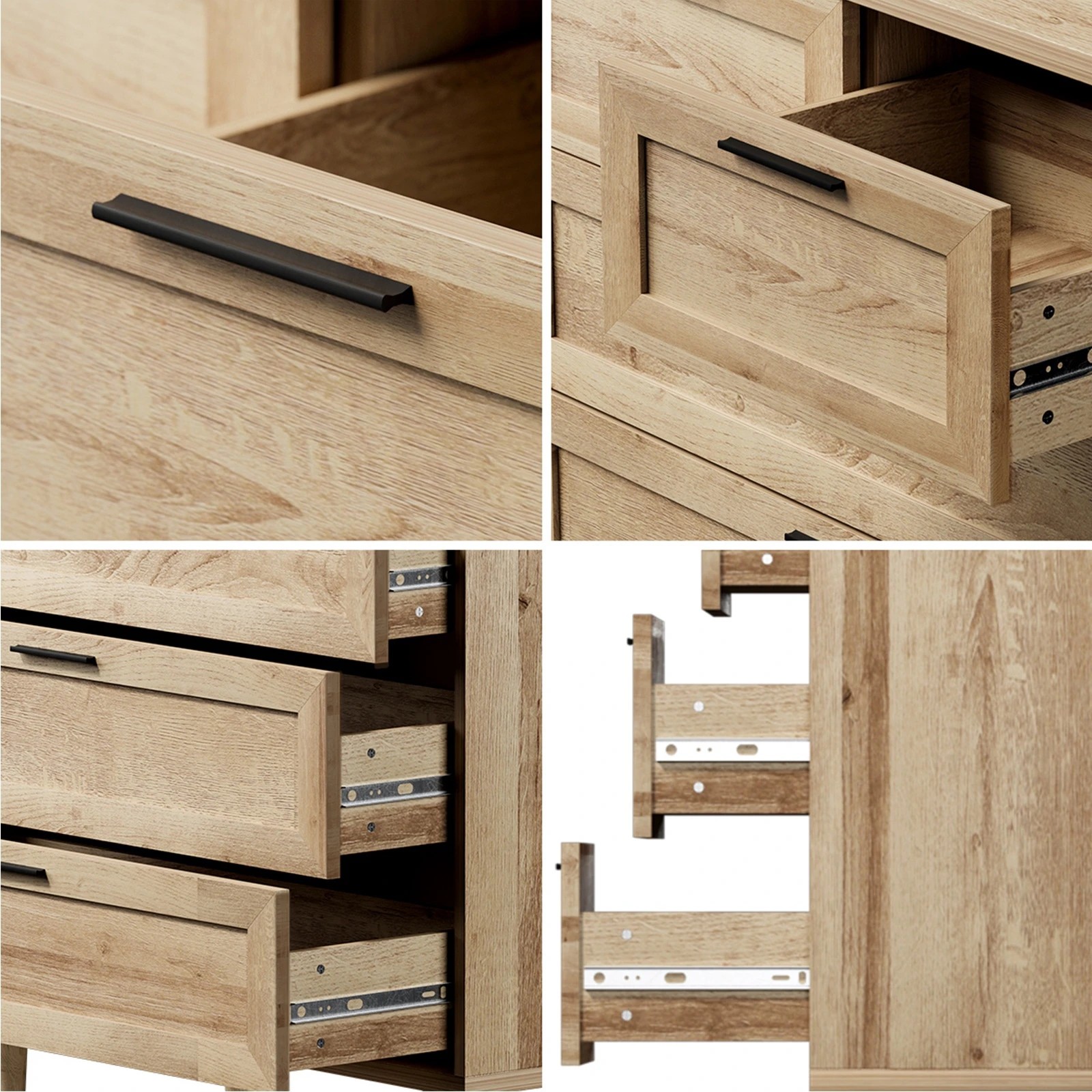 4 Oikiture 5 Chest Of Drawers Dresser Chest Storage Cabinet Tallboy
 - Natural, 4 of 10