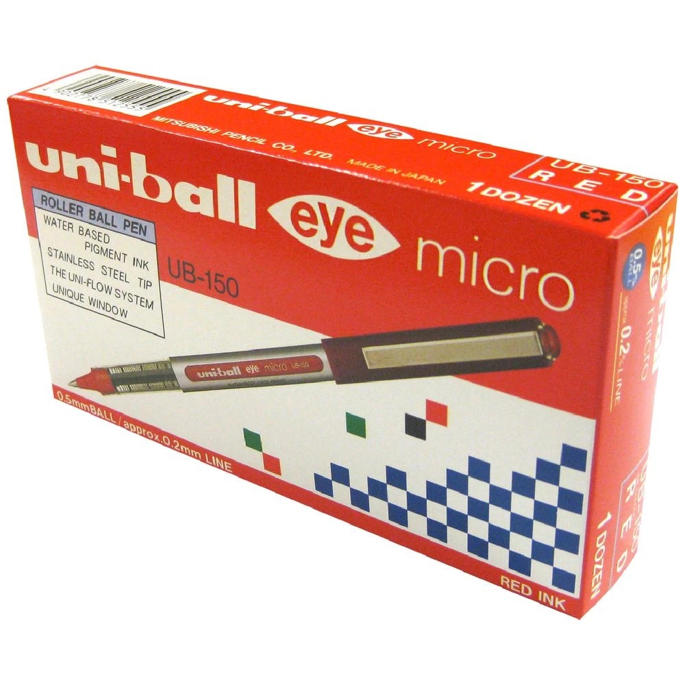 1 Uni-Ball Eye Micro Rollerball Pens Red 12 Pack, 1 of 2