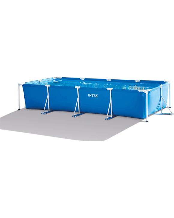 Intex 4.5x2.2m Rectangular Frame Above Ground Swimming Pool Outdoor Garden Blue