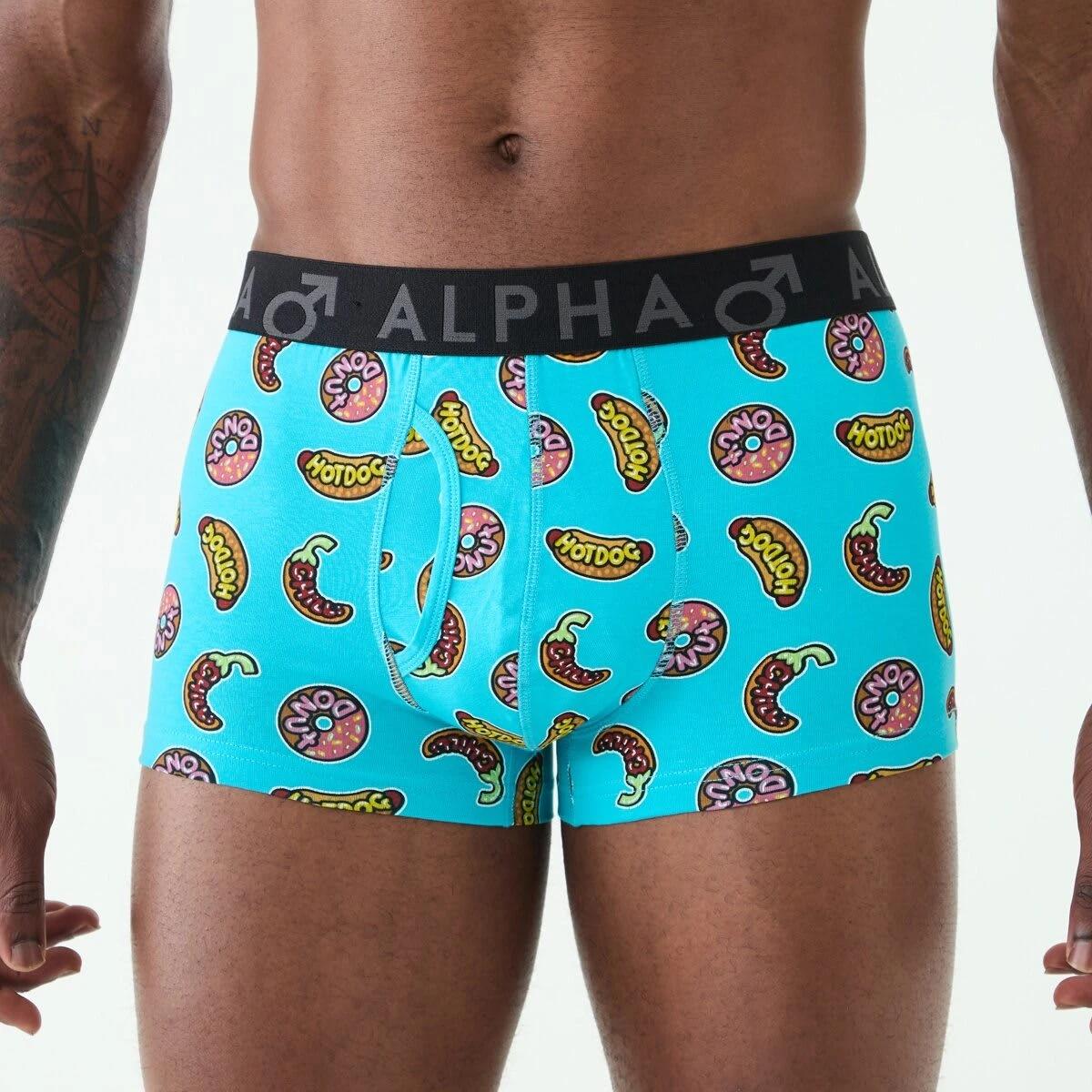 2 3 Pack Fly Front Print Trunks Wordy Food, 2 of 8