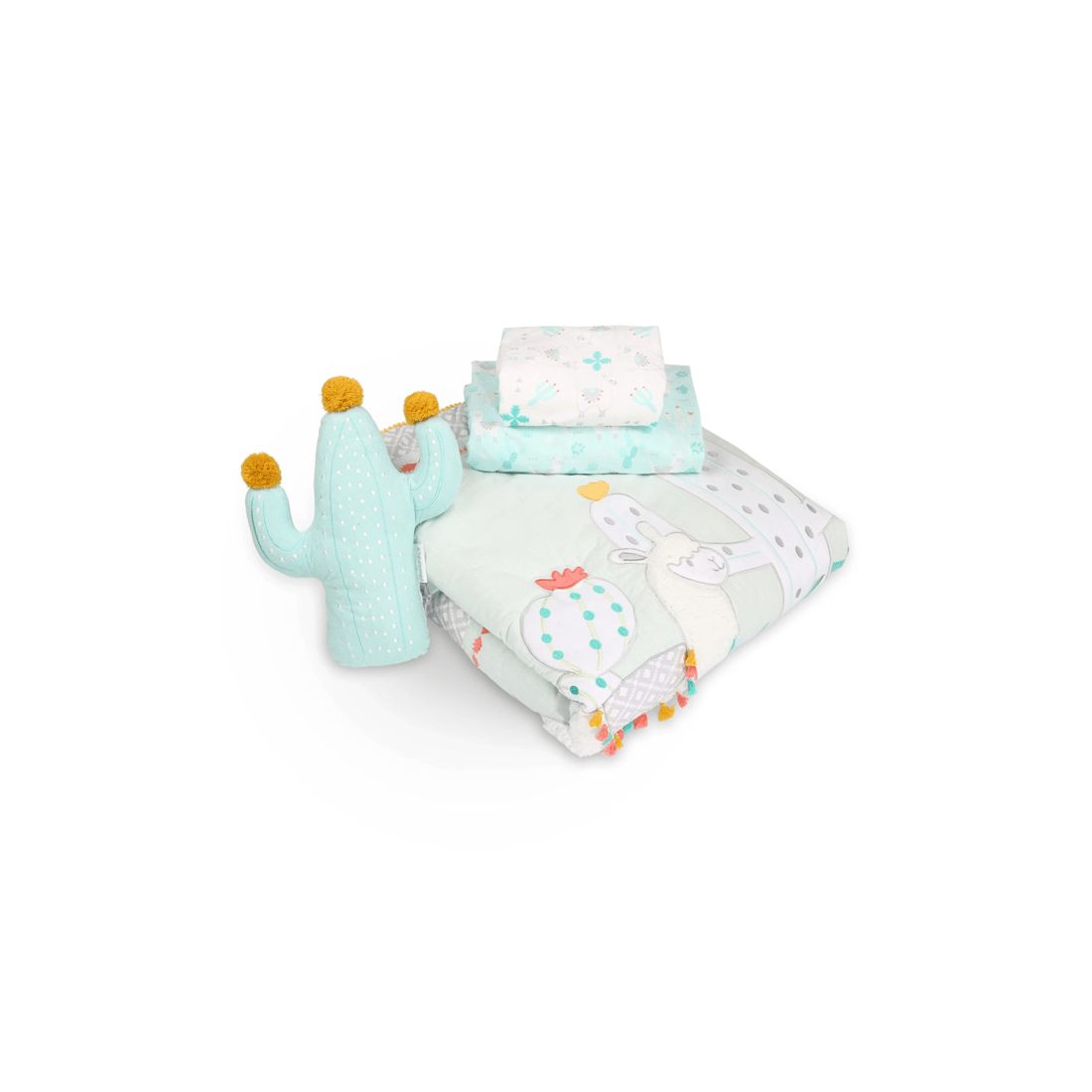 1 5pc The Peanutshell Little Llama Cotton Cot Bedding Sheet Set
 - Multi, 1 of 8