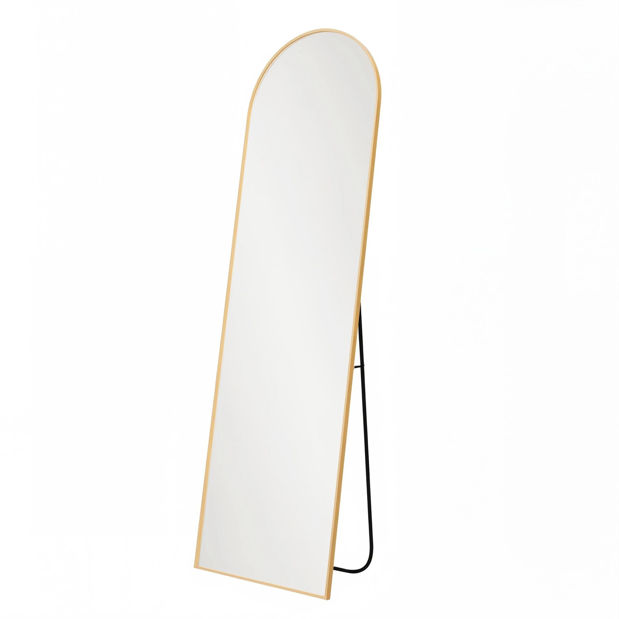 2 Yezi 165cm Full Length Floor Mirror Arched Golden Frame, 2 of 9