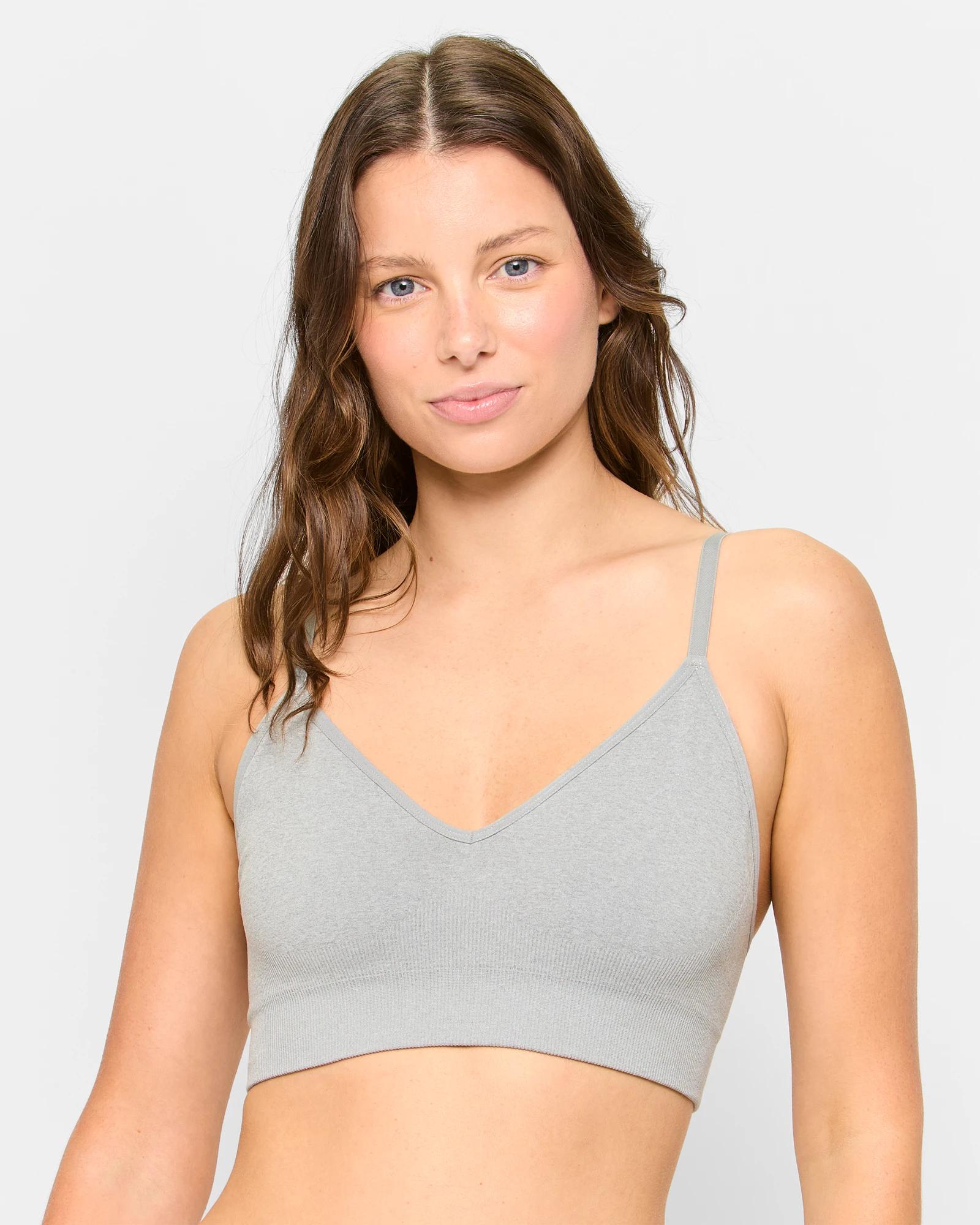 1 Target Woman Low Impact Seamfree Sports Crop Top GREY MARLE, 1 of 4