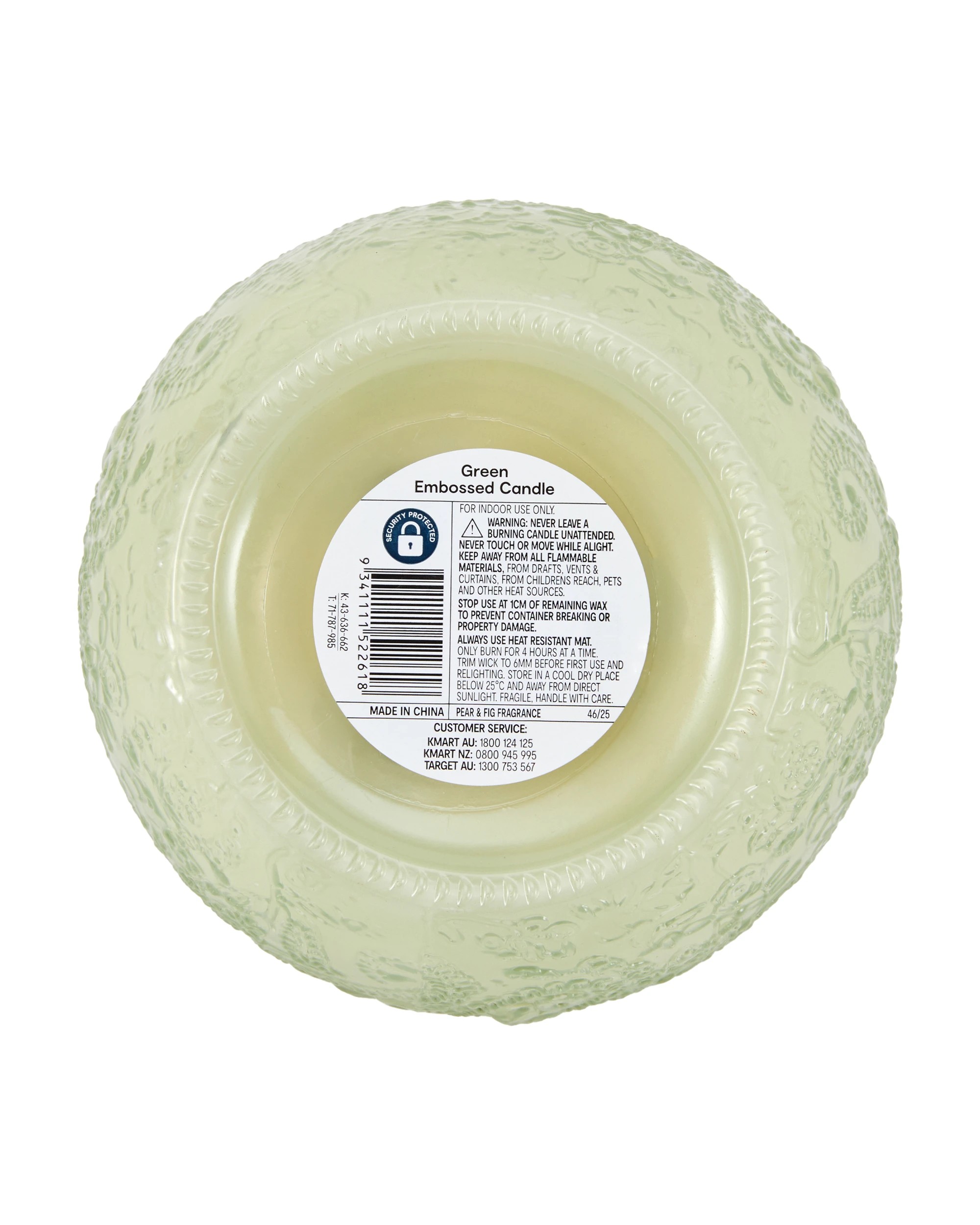 6 Green Embossed Candle, 6 of 6