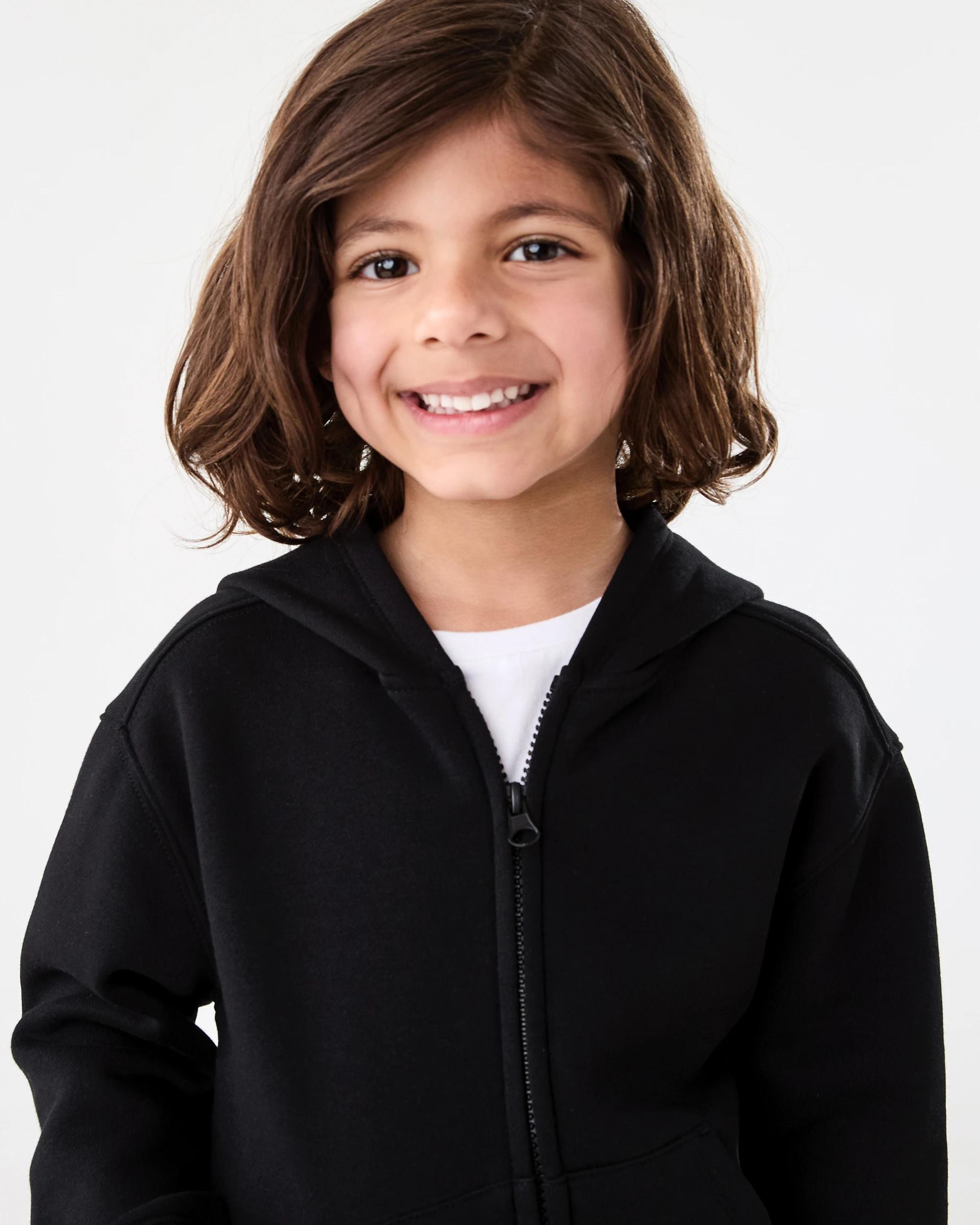 4 Plain Zip Through Hoodie Black, 4 of 8