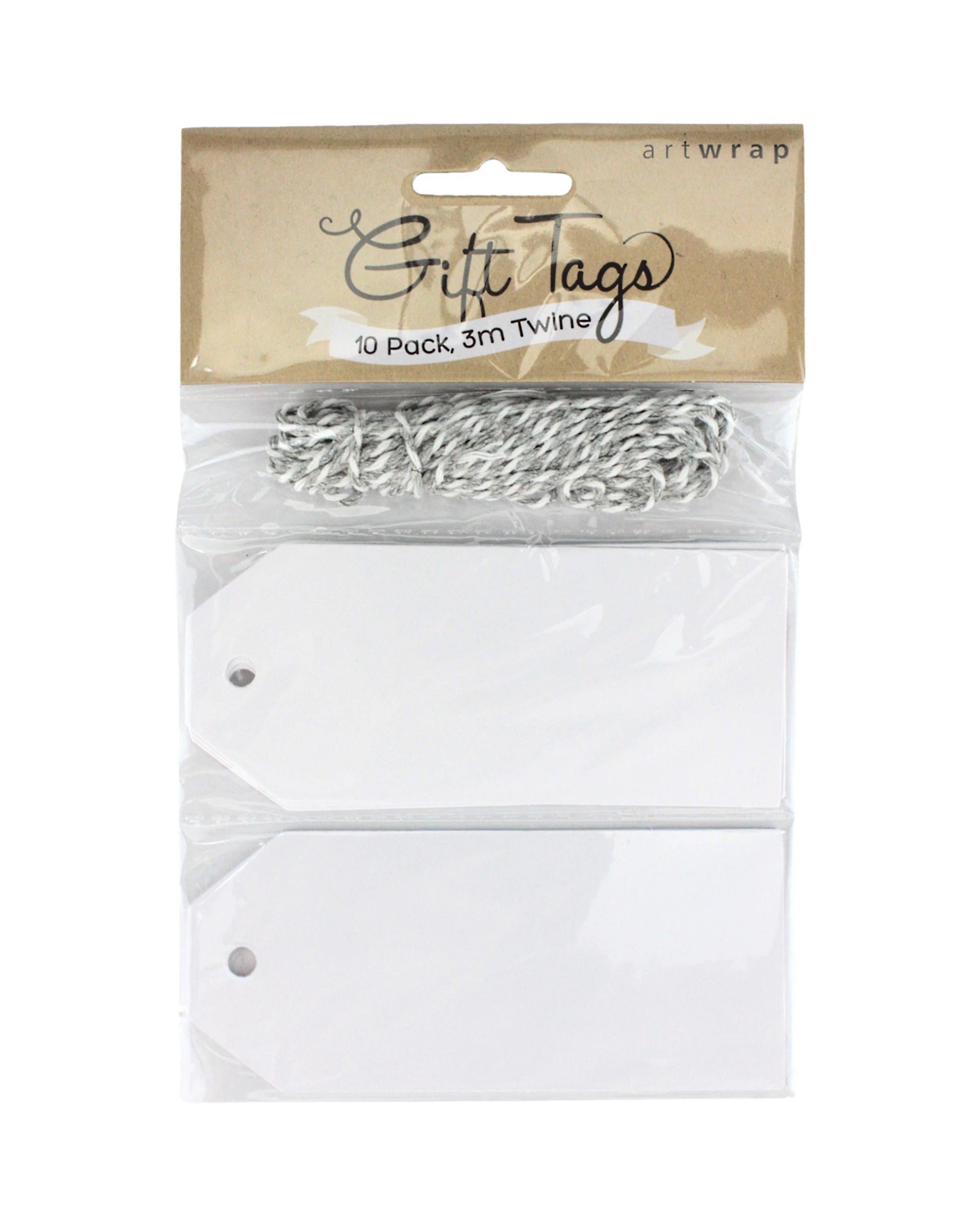 2 Artwrap Kraft Paper Gift Tags Pack of 10 - White, 2 of 3