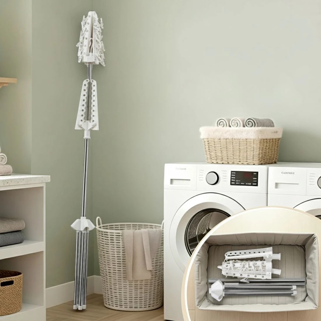 5 Artiss Clothes Rack Airer 2 Tier Rotatable Hanger Foldable - Multi, 5 of 7