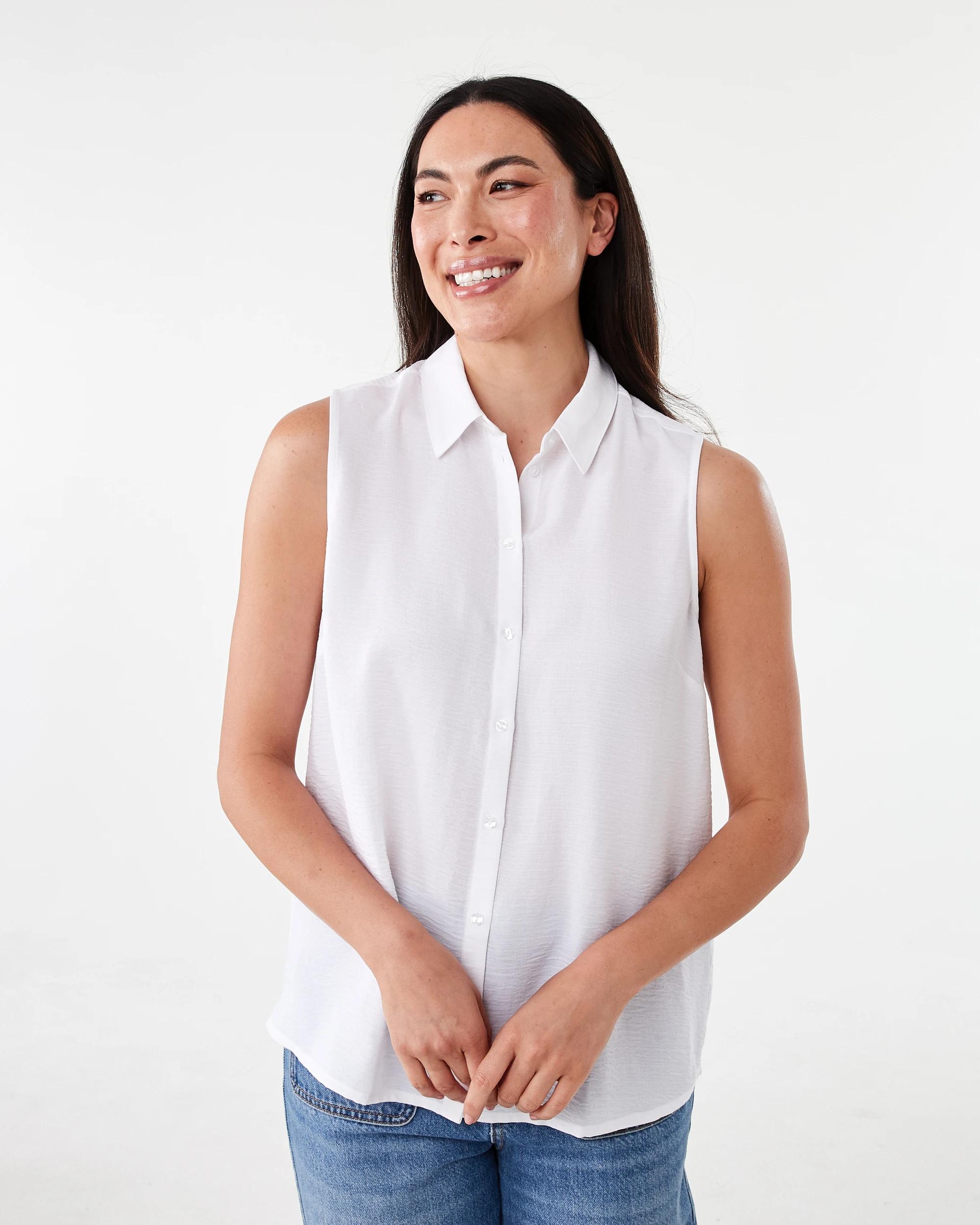 1 Sleeveless Soft Shirt White, 1 of 5
