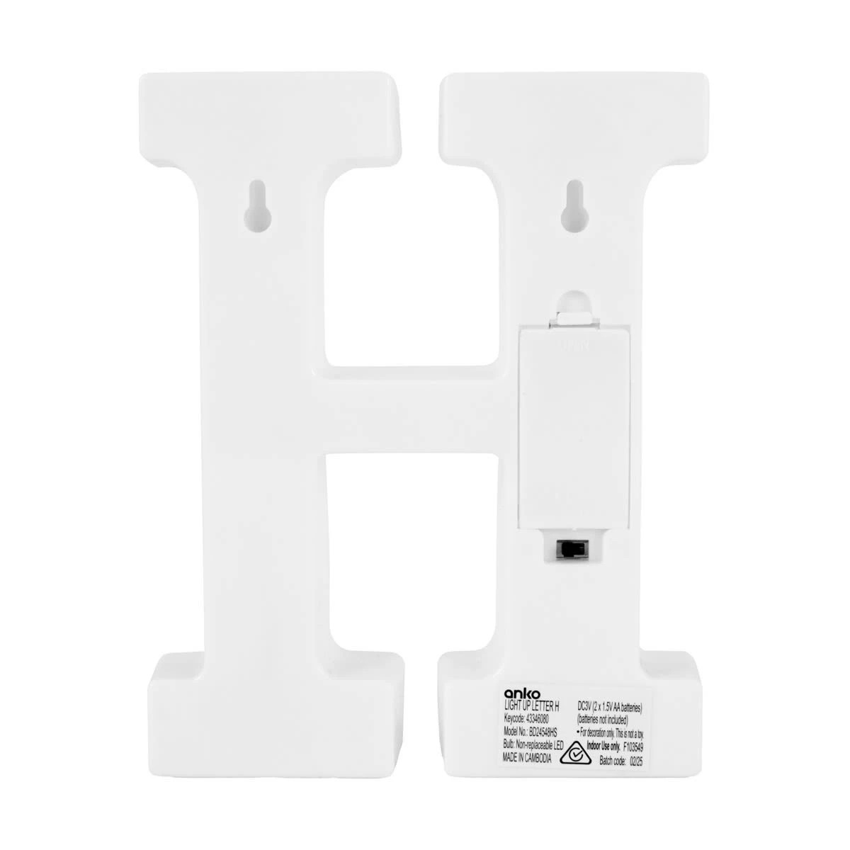 3 Light Up Letter - H, 3 of 5