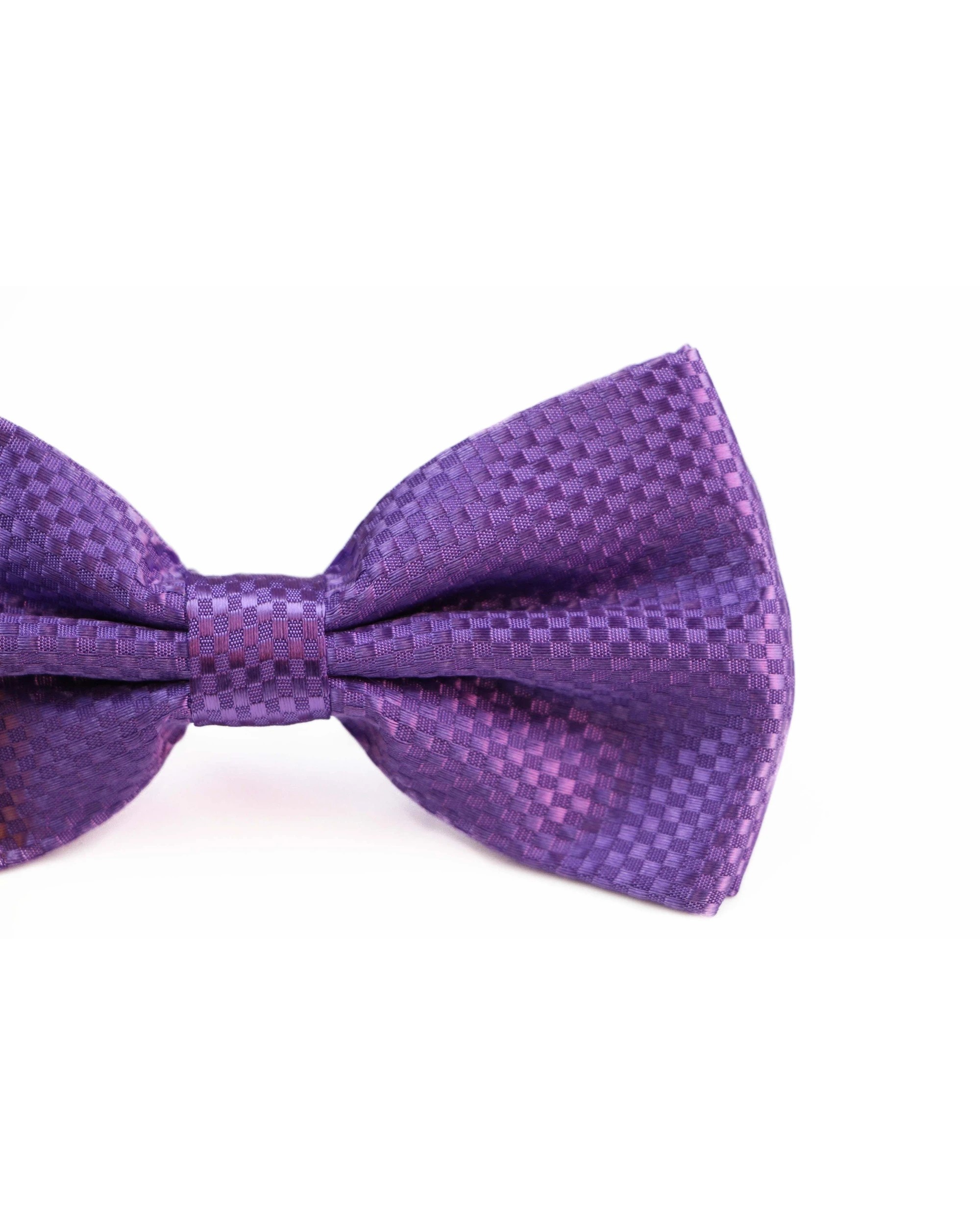 2 Zasel Mens Light Purple Disco Shine Checkered Patterned Bow Tie - Purple, 2 of 4
