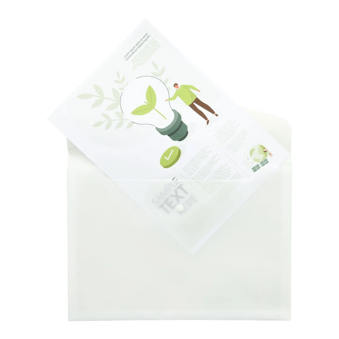 4 J.Burrows A4 Button Document Wallet White, 4 of 5