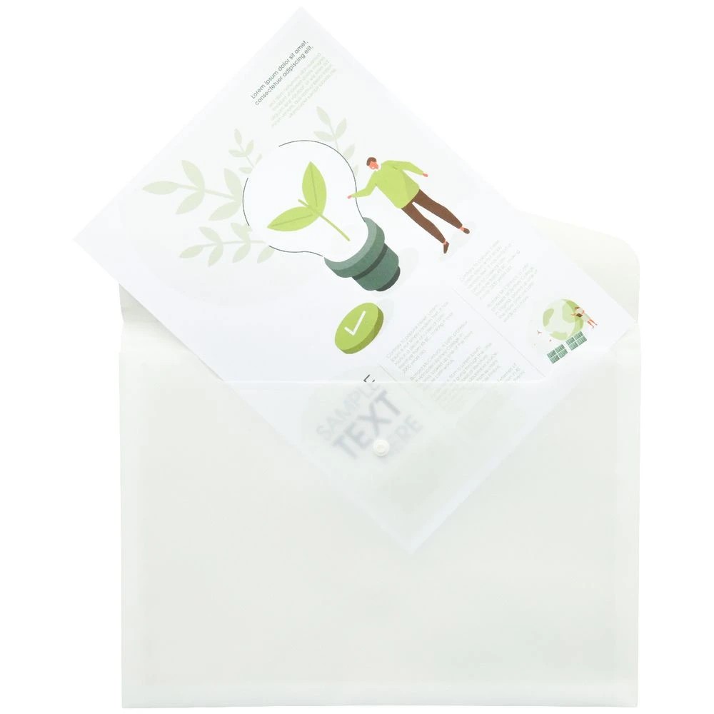 4 J.Burrows A4 Button Document Wallet White, 4 of 5