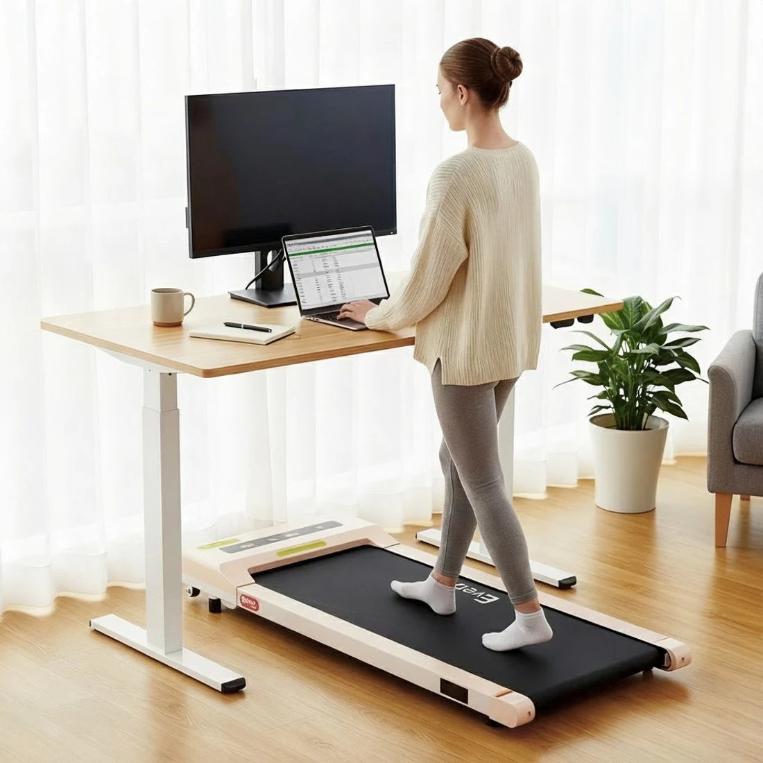 5 Artiss Electric Treadmill with 140cm Automatic Standing Desk Walking Pad - Multi, 5 of 9