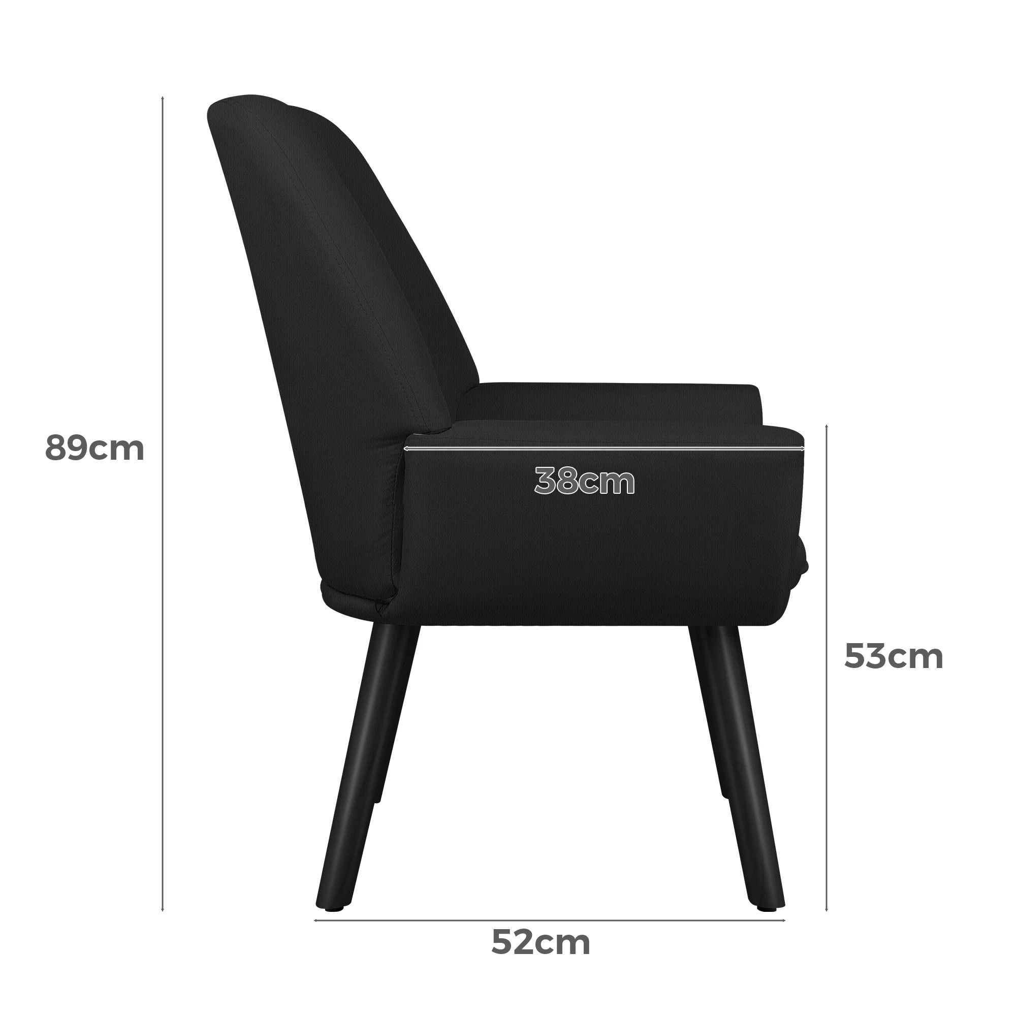 7 Alfordson Armchair Lounge Chair Tub Accent Chairs Fabric Couch Sofa - Black, 7 of 9