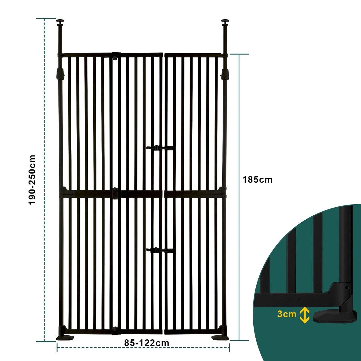 2 Pet Scene Safety Gate Retractable  Pet Dog Cat Extra Tall Fence Enclosure, 2 of 6