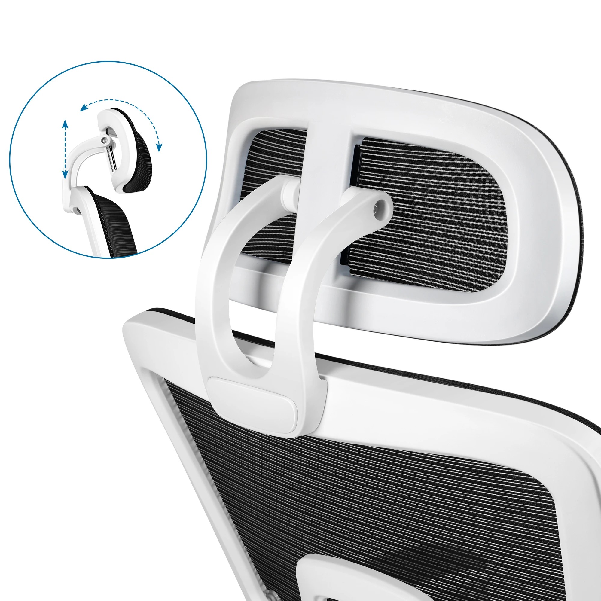 5 Alfordson Mesh Office Chair Racing Ergonomic Executive Computer Recliner Work - White Black, 5 of 10