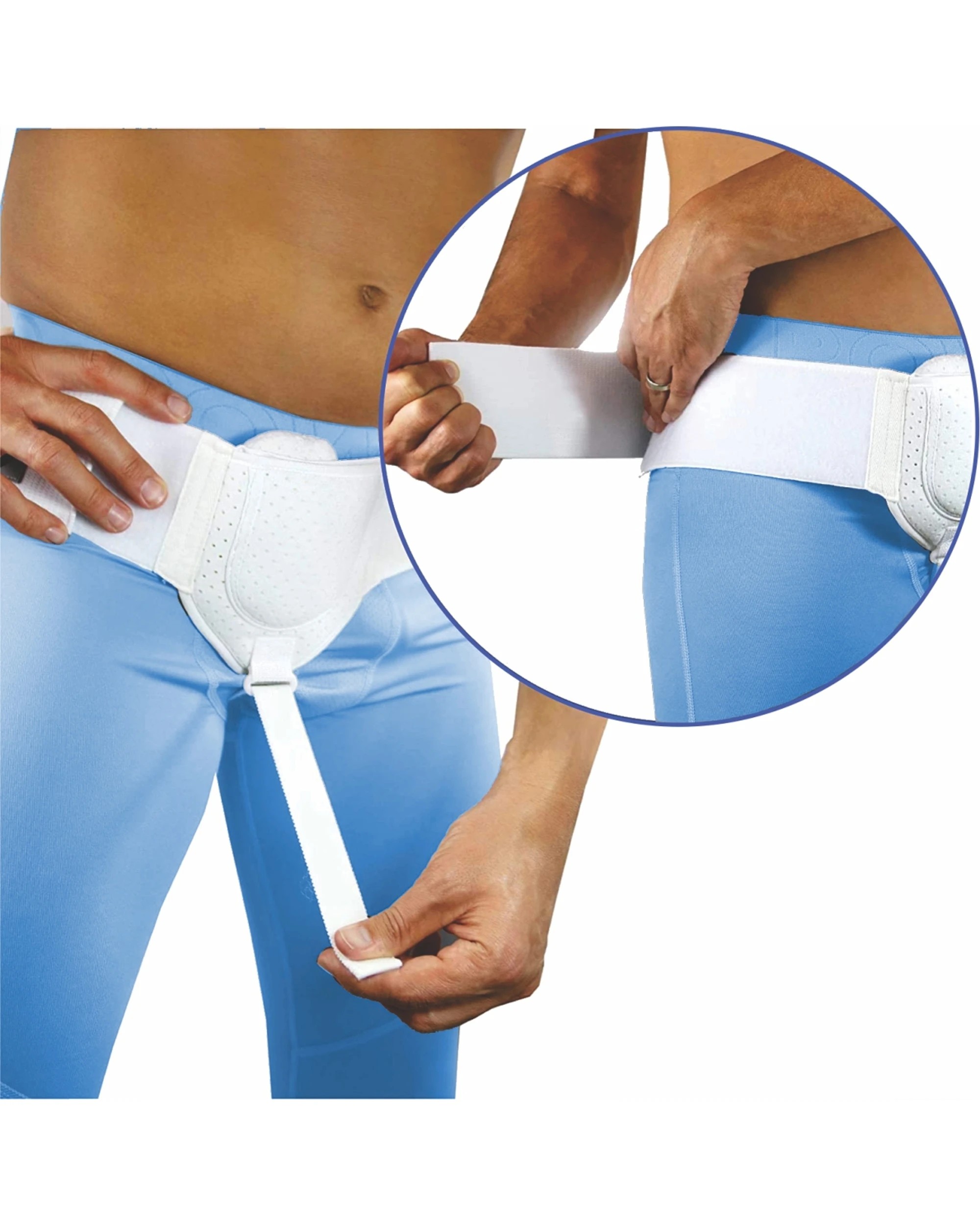 5 Bodyassist Hernia Support Truss Lightweight Cotton Compression LGE XLG - White, 5 of 6