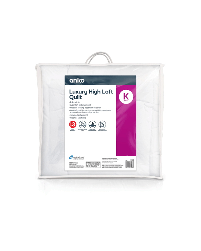 High Warmth Luxury High Loft Quilt - King Bed, W