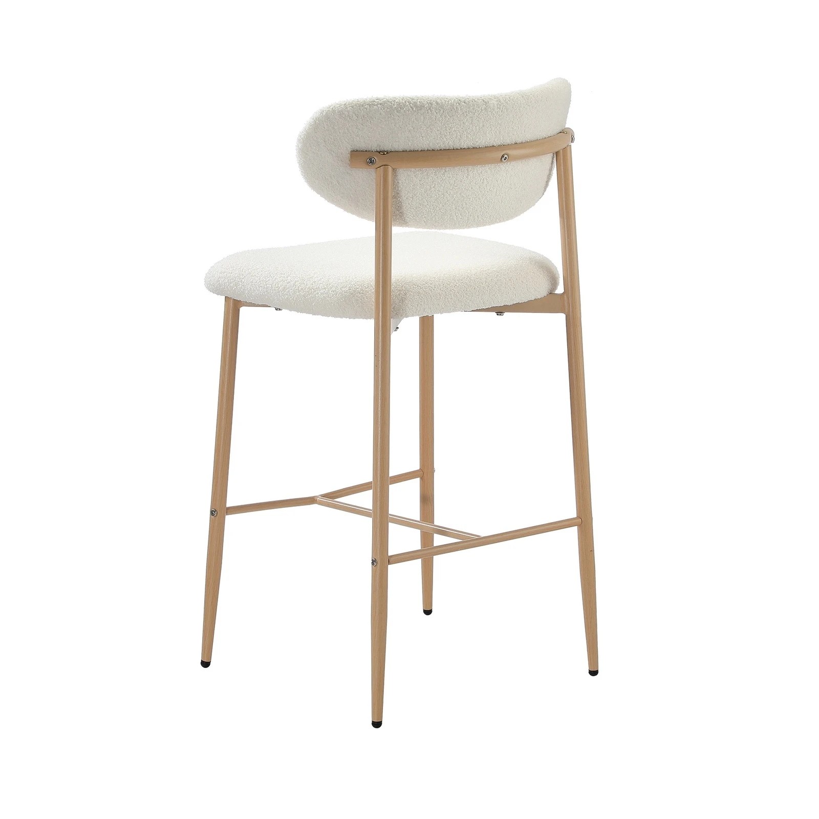 8 Oikiture 4x Bar Stools Kitchen Stool Counter Chair Boucle Fabric
 - Natural, 8 of 10