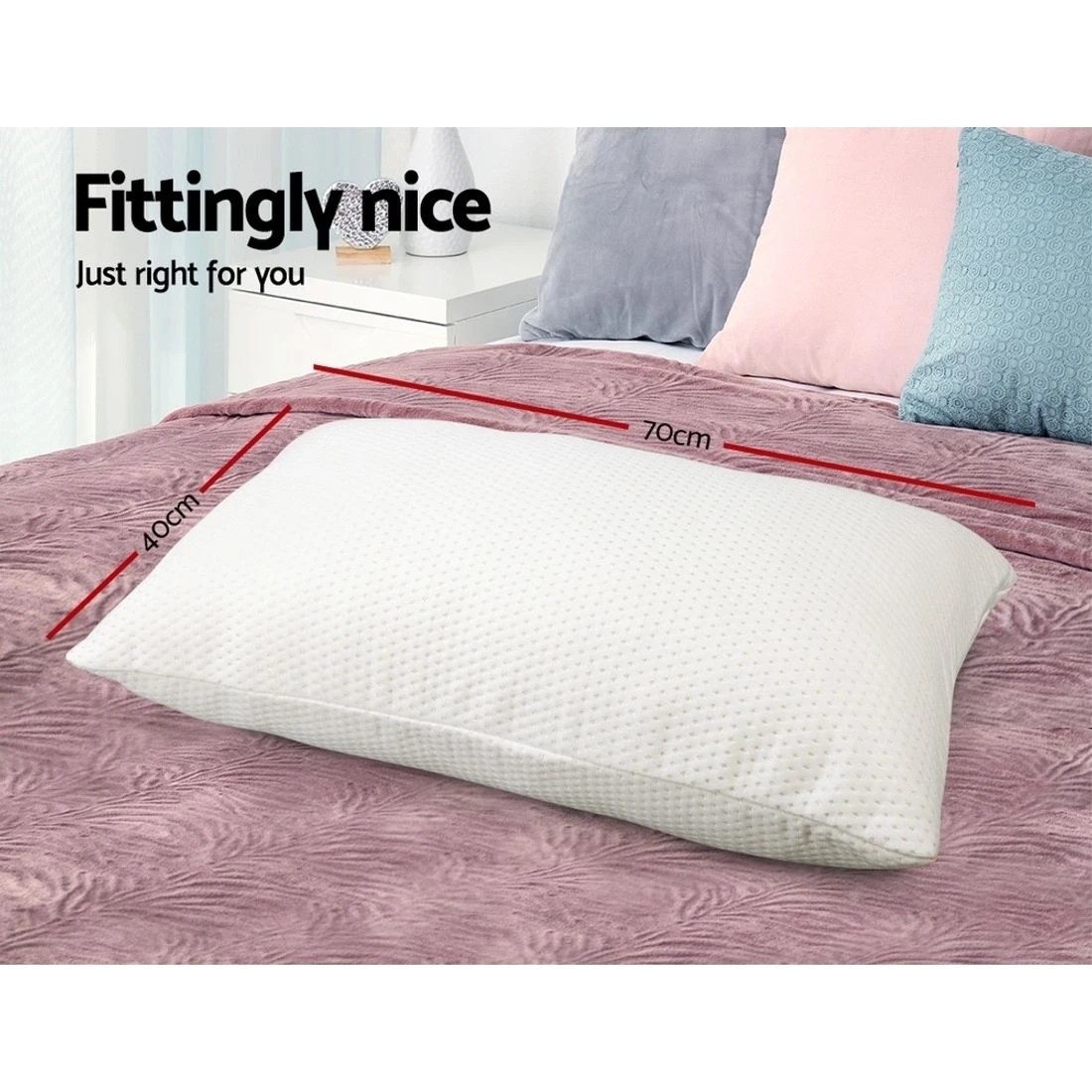 1 Giselle Bedding Memory Foam Pillow 13cm Thick Twin Pack - White, 1 of 6