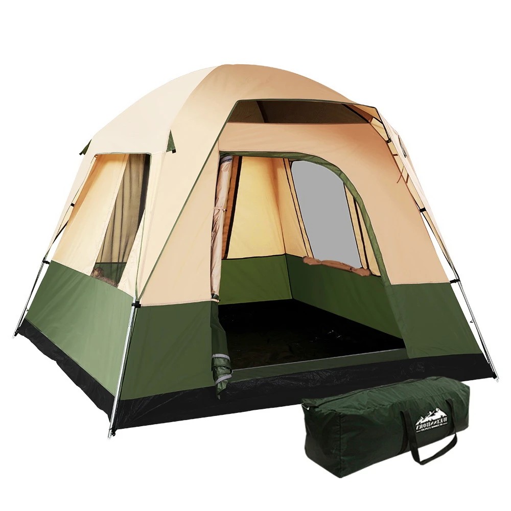 1 Weisshorn Family Camping Tent 4 Person Hiking Beach Tents Canvas Ripstop - Multi, 1 of 6