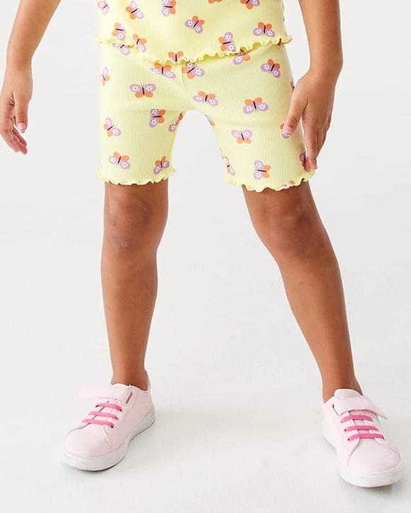 Printed Rib Bike Shorts