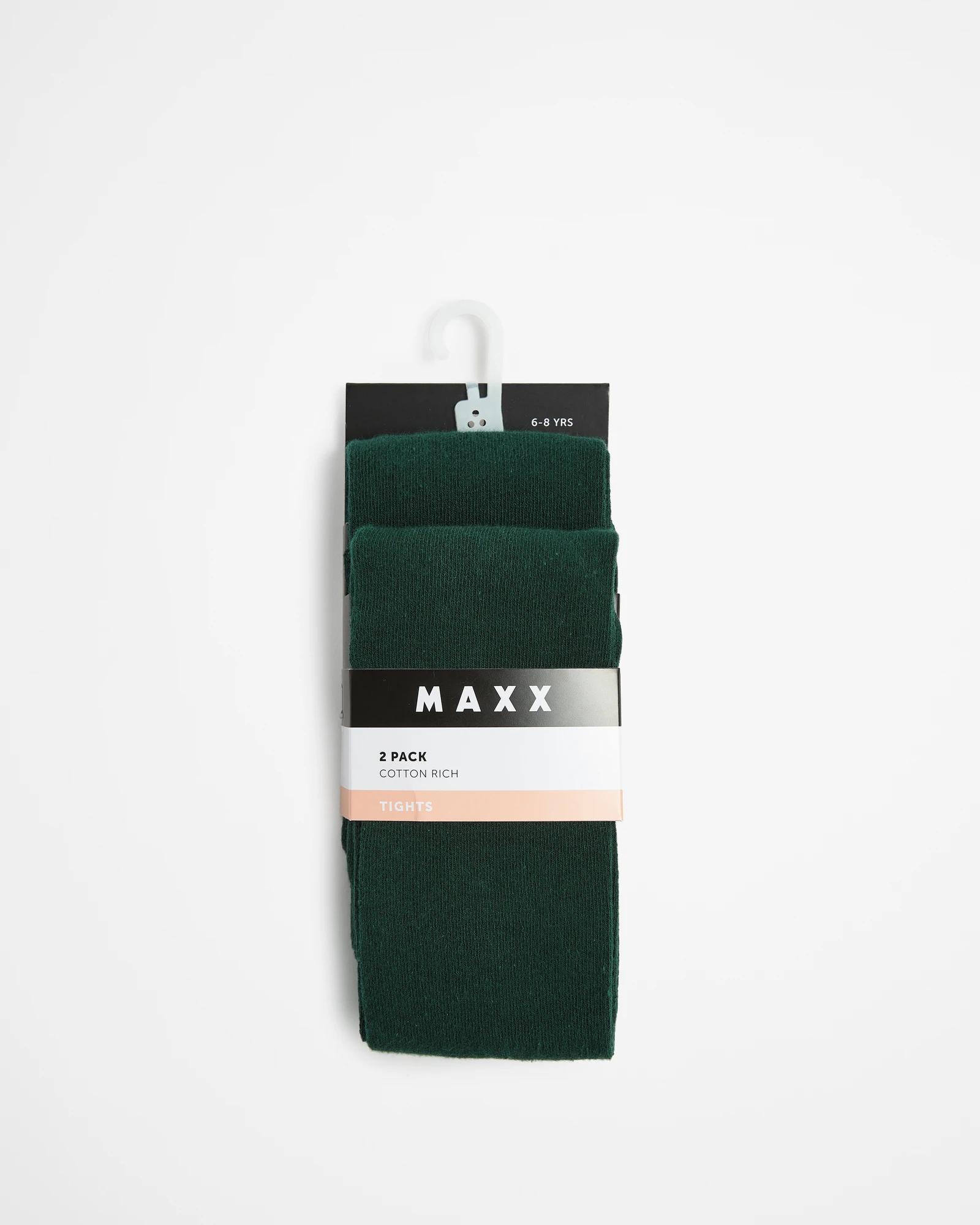3 School Maxx Girls Tights 2 Pack GREEN, 3 of 3