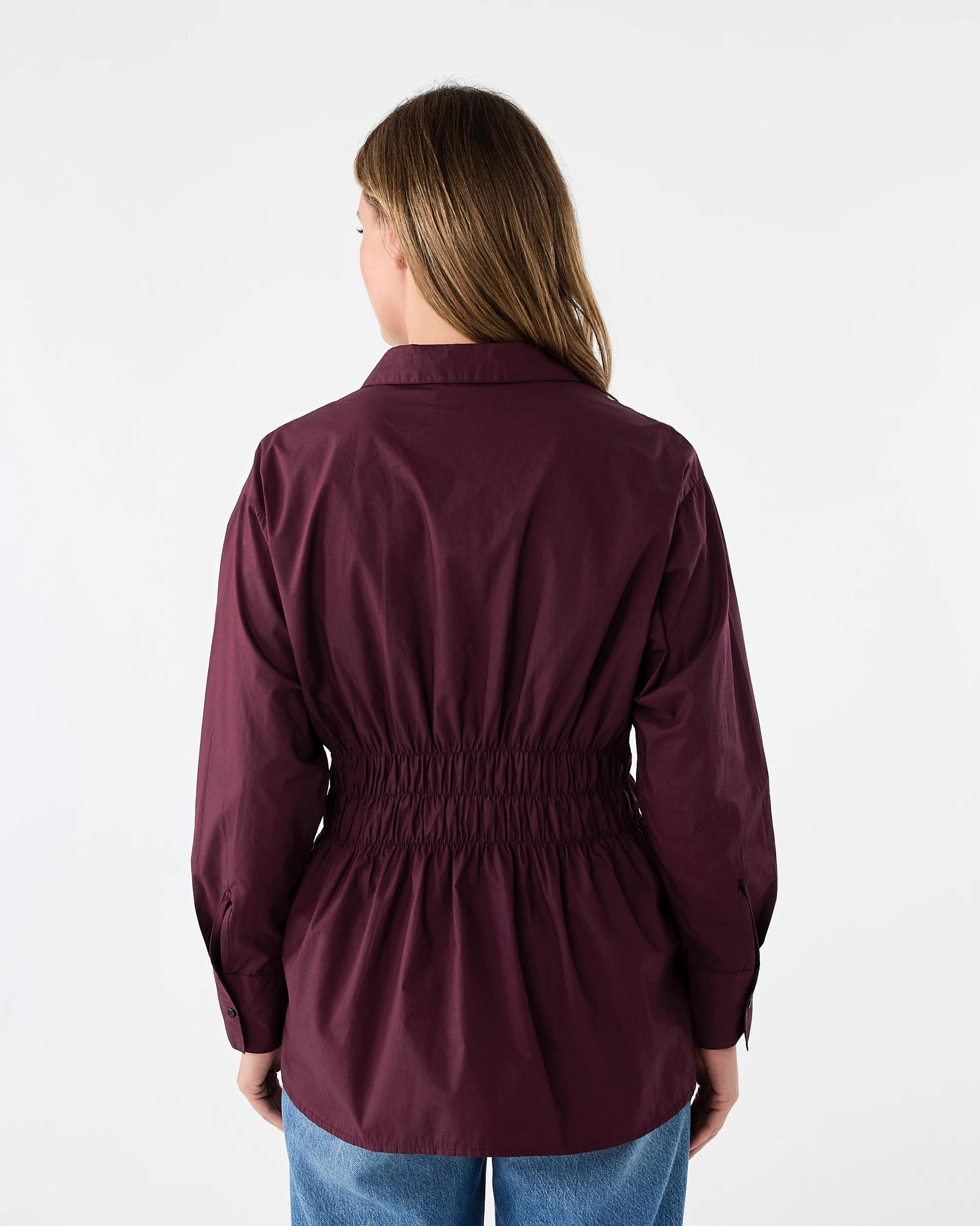 3 Long Sleeve Shirred Waist Shirt Red Royale, 3 of 8