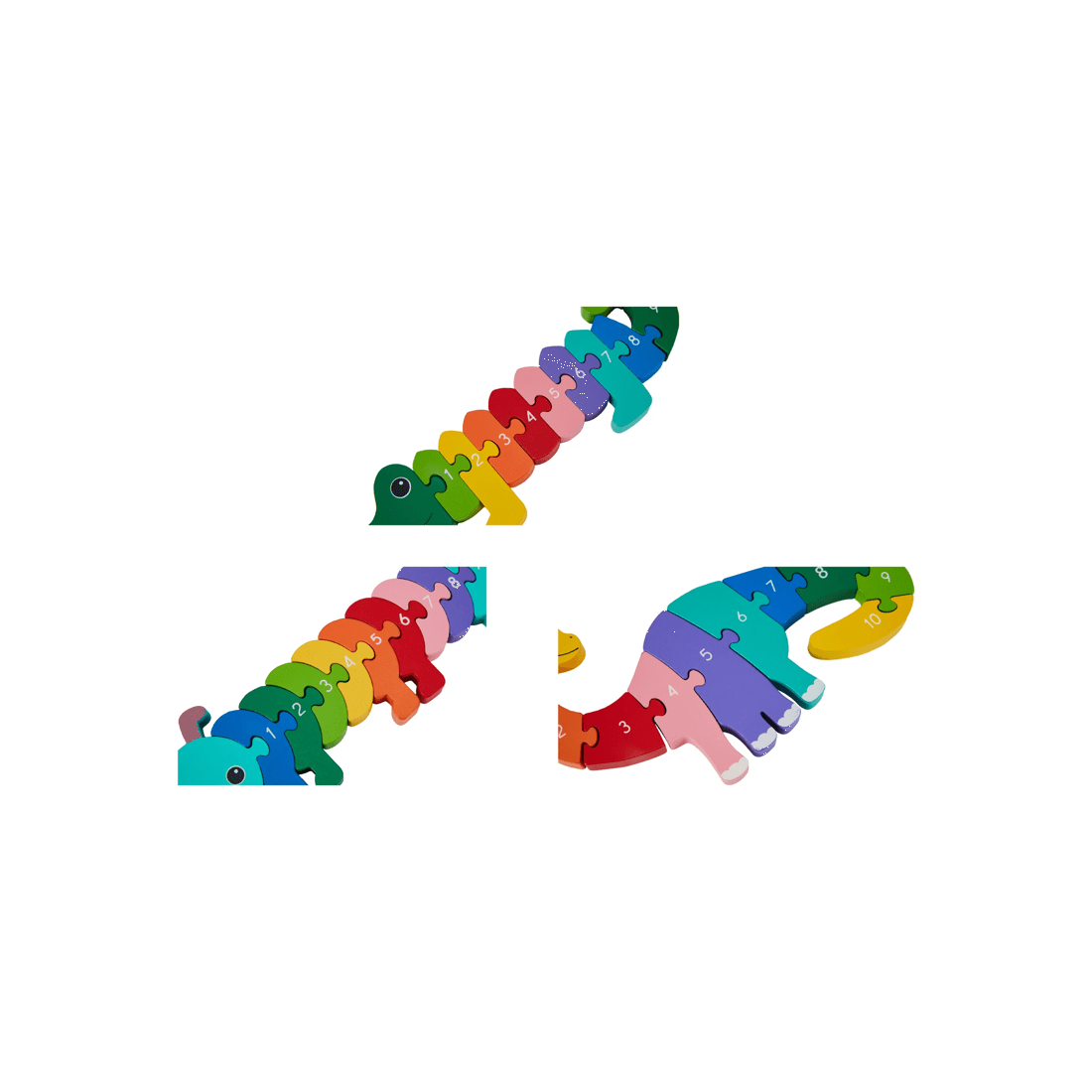 6 Wooden Counting Rainbow Animal - Assorted, 6 of 8