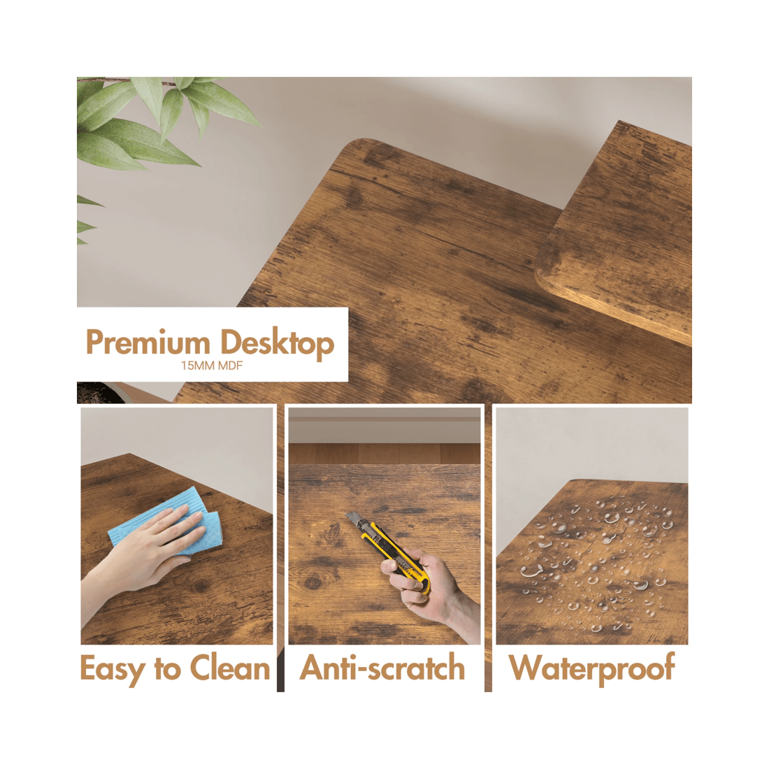 5 Advwin L-shaped Corner Desk With Laptop Stand Workstation Home Work Computer Desk Office Table, 5 of 9