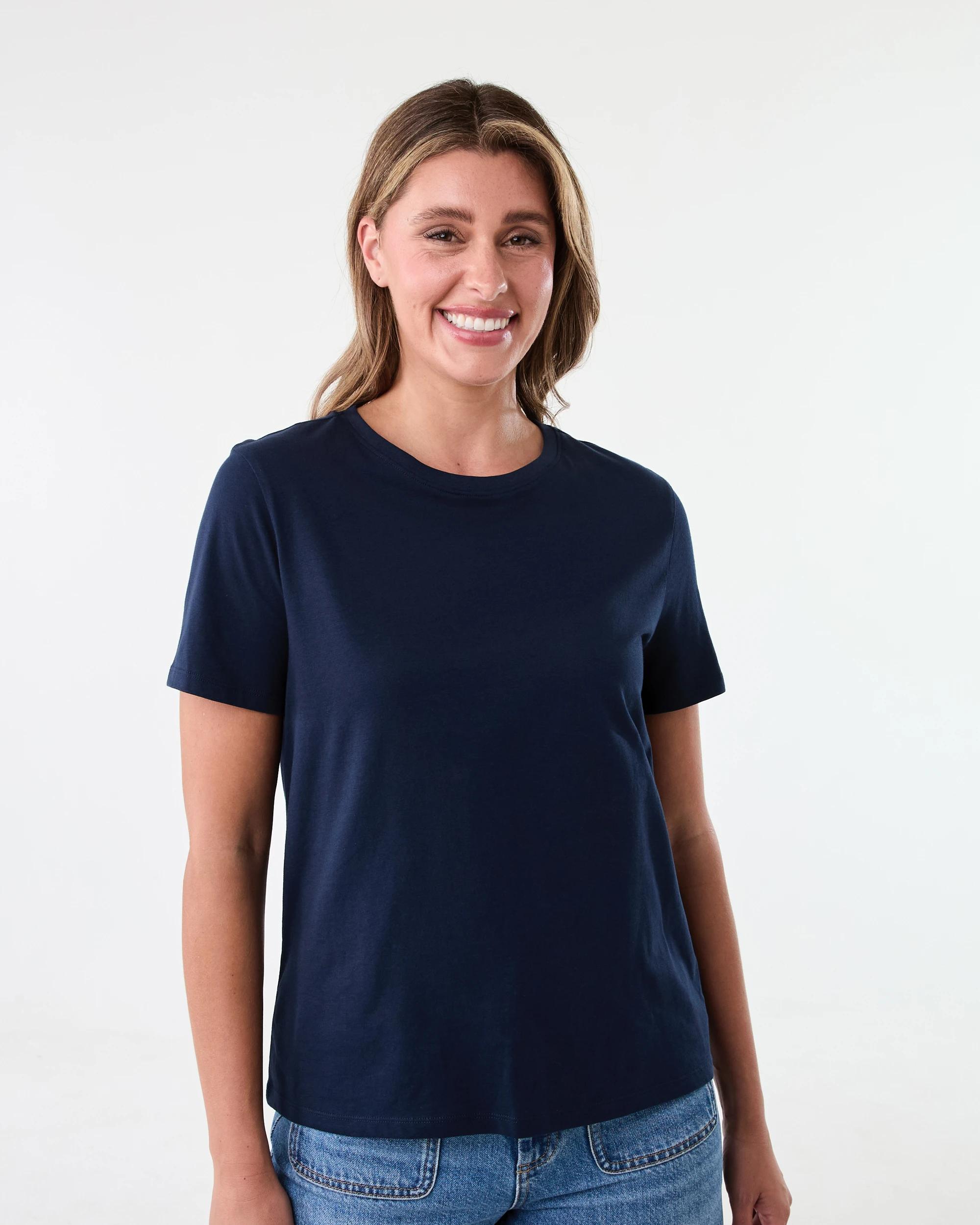 1 Short Sleeve Australian Cotton T-shirt Navy Blaze, 1 of 6