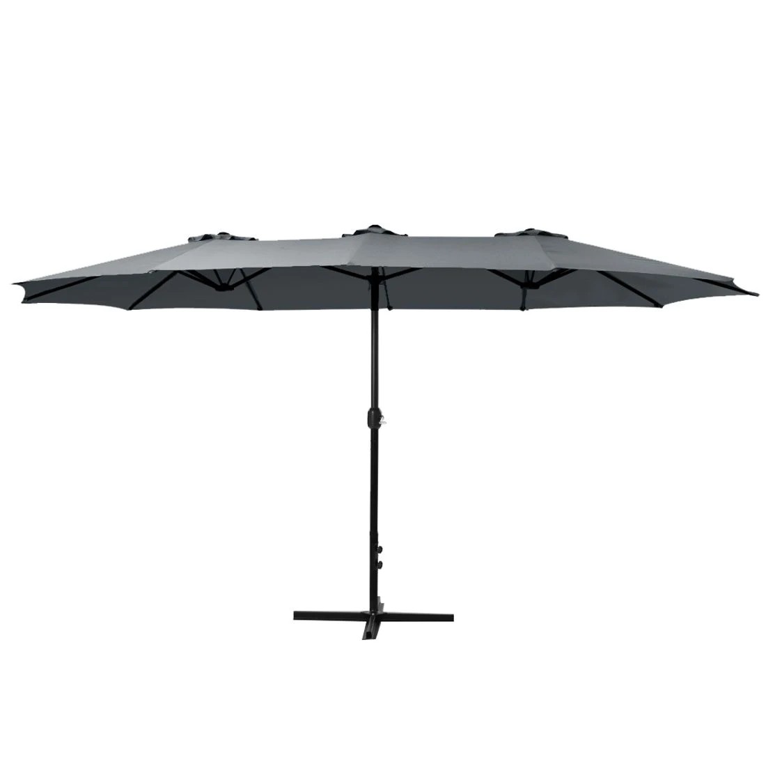 3 Instahut 4.57m Outdoor Umbrella Beach Pole Garden Tilt - Charcoal, 3 of 6