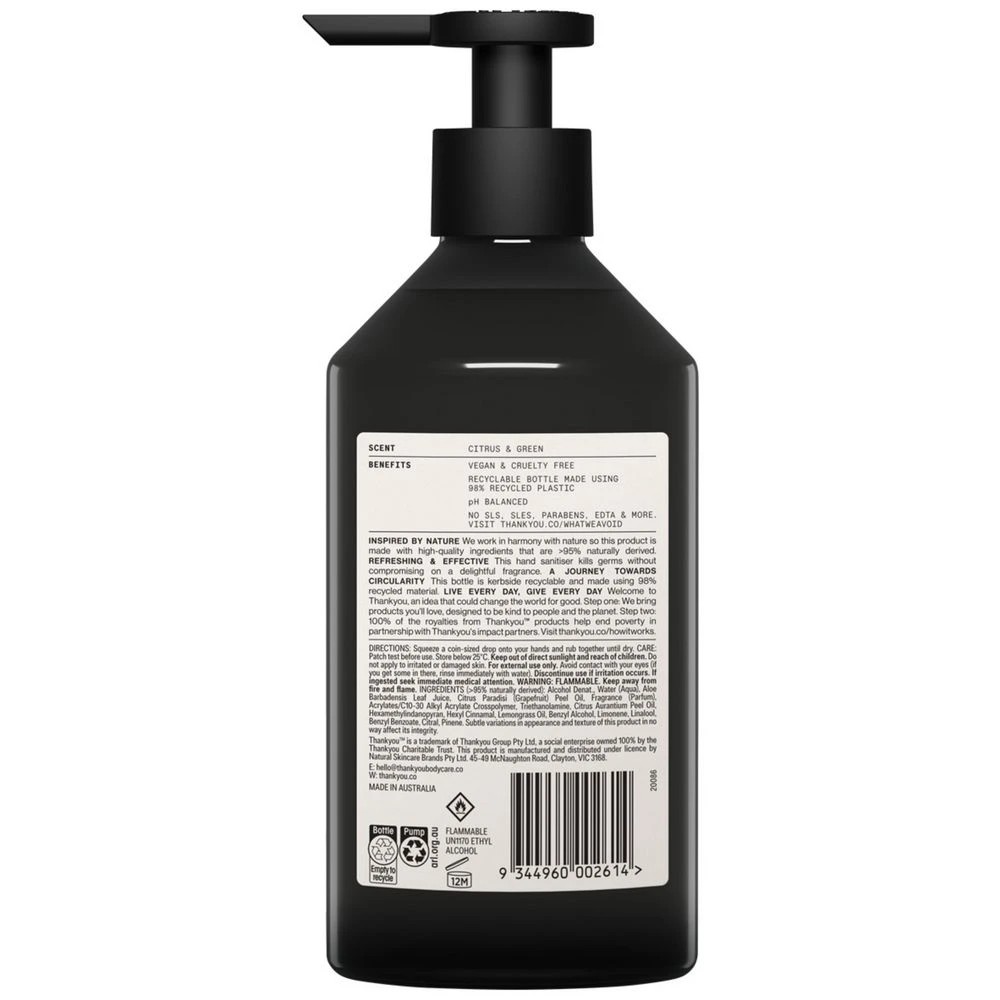 2 Thankyou Hand Sanitiser Botanical Grapefruit 500mL, 2 of 3