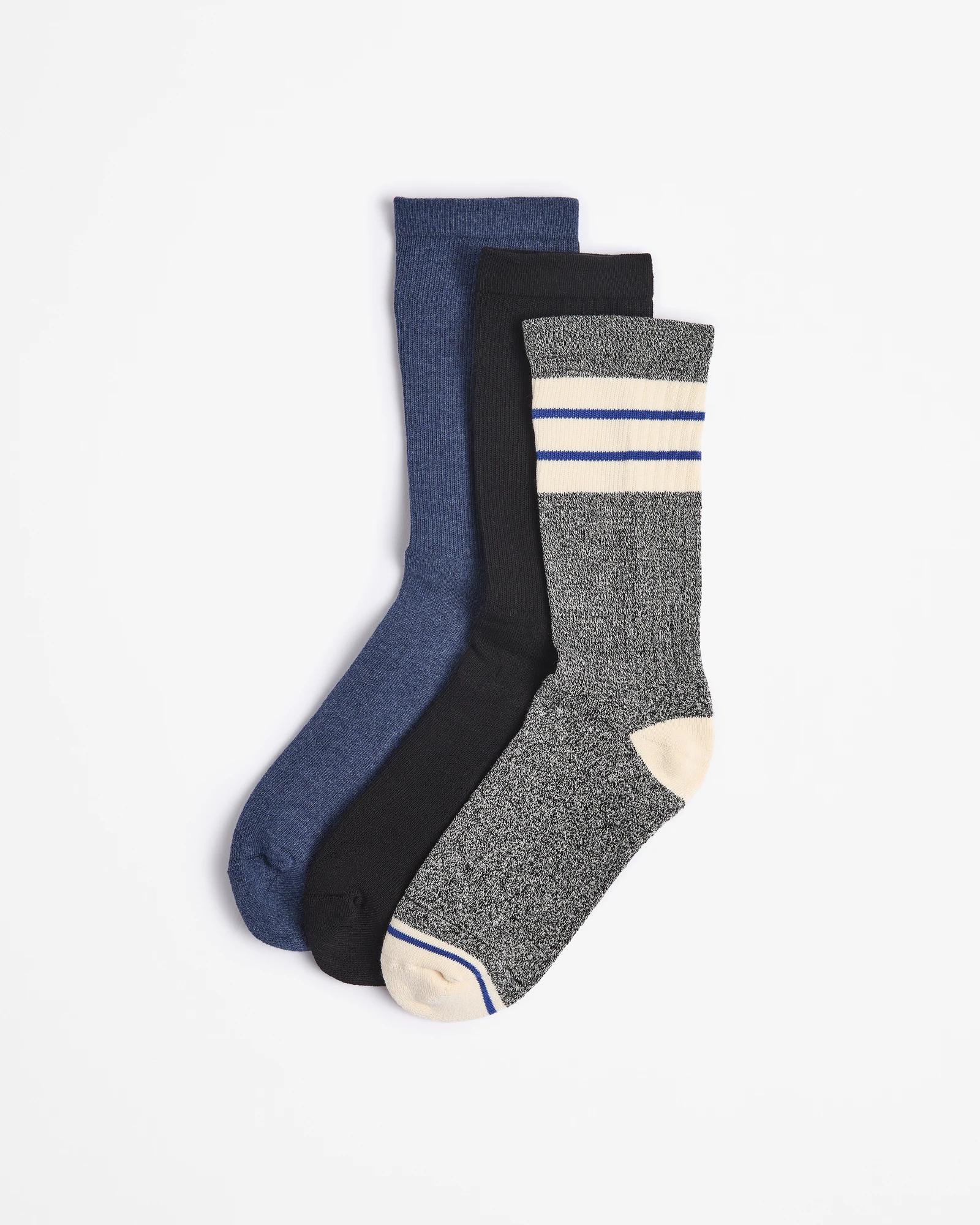 1 Australian Cotton Blend 3 Pack Comfort Crew Socks - Maxx NAVY BLUE, 1 of 3